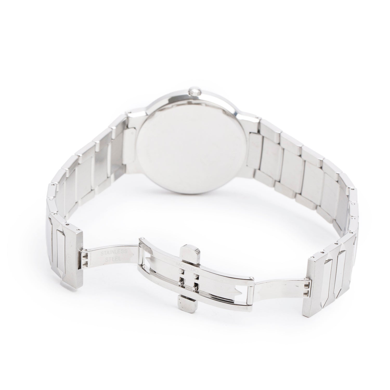 Movado Stainless Steel Temo 38 MM Quartz Watch Black Dial