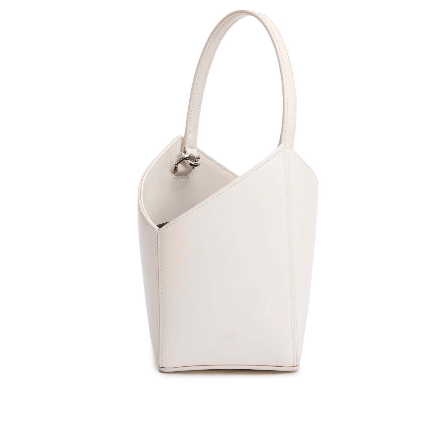 Givenchy 2022 White Leather Mini Cut Out Bucket Bag w/ Strap