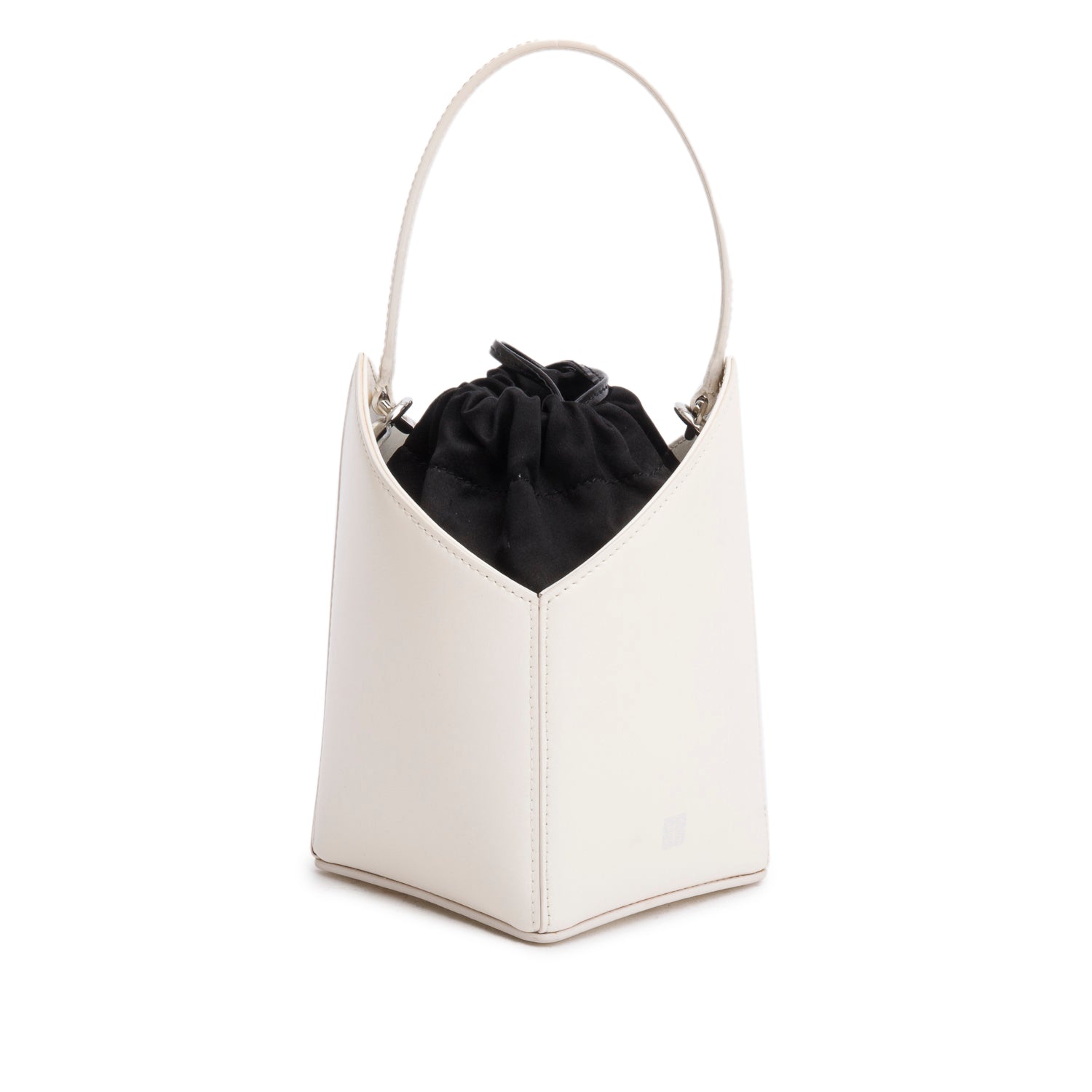 Givenchy 2022 White Leather Mini Cut Out Bucket Bag w/ Strap