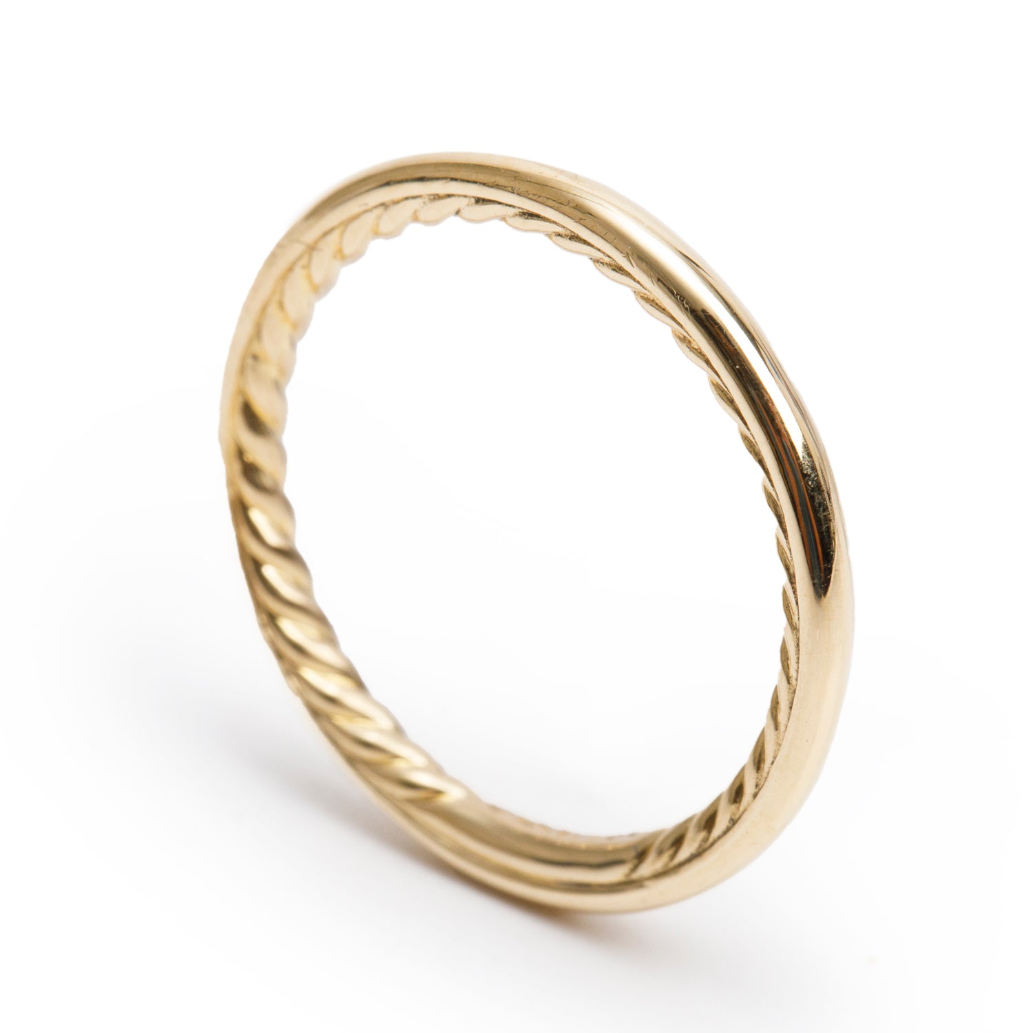 David Yurman 18k Yellow Gold Eden 2 MM Band Ring, Size 6.5 w/ Box