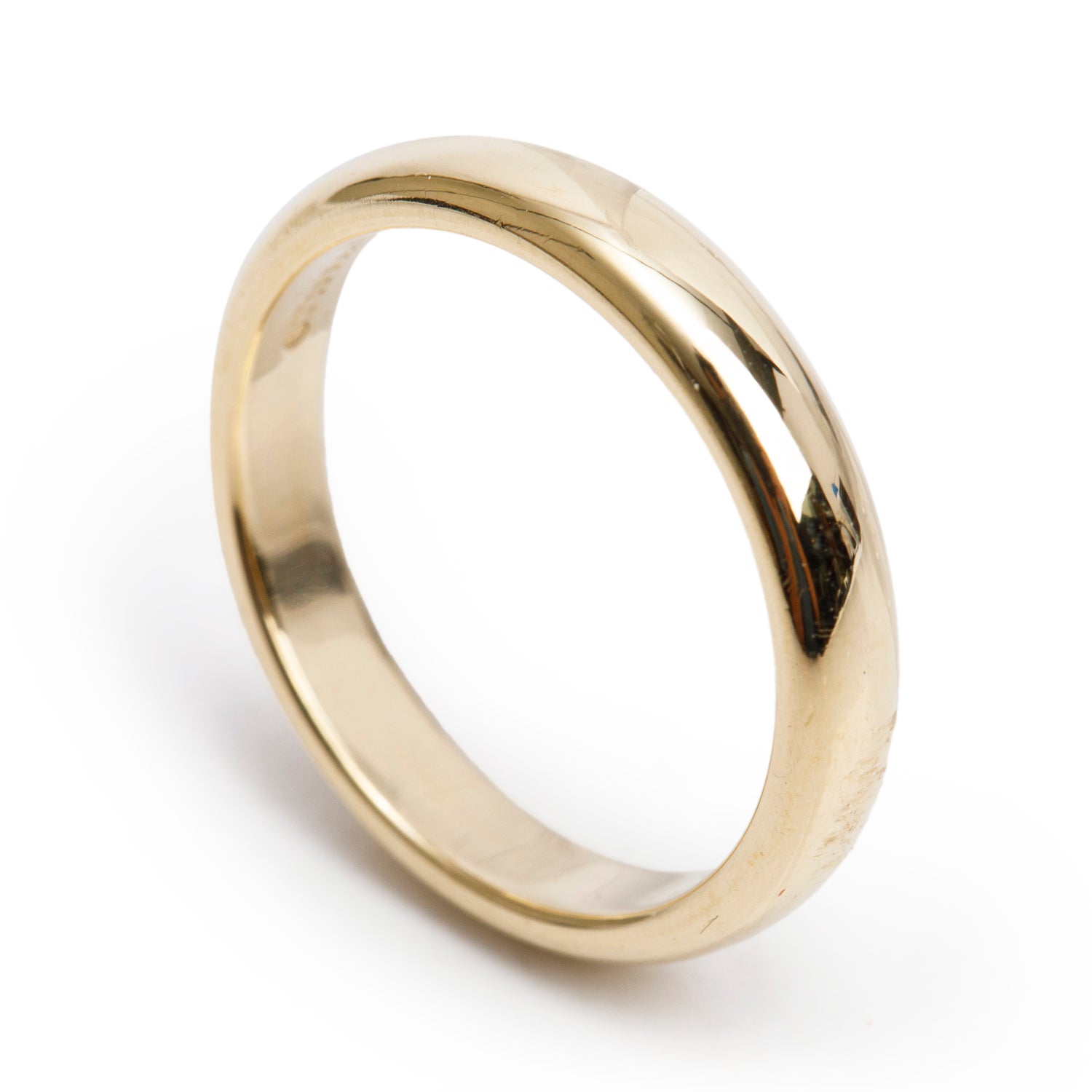 Tiffany & Co. 18k Yellow Gold 3 MM Wedding Band Ring, Size 4.25