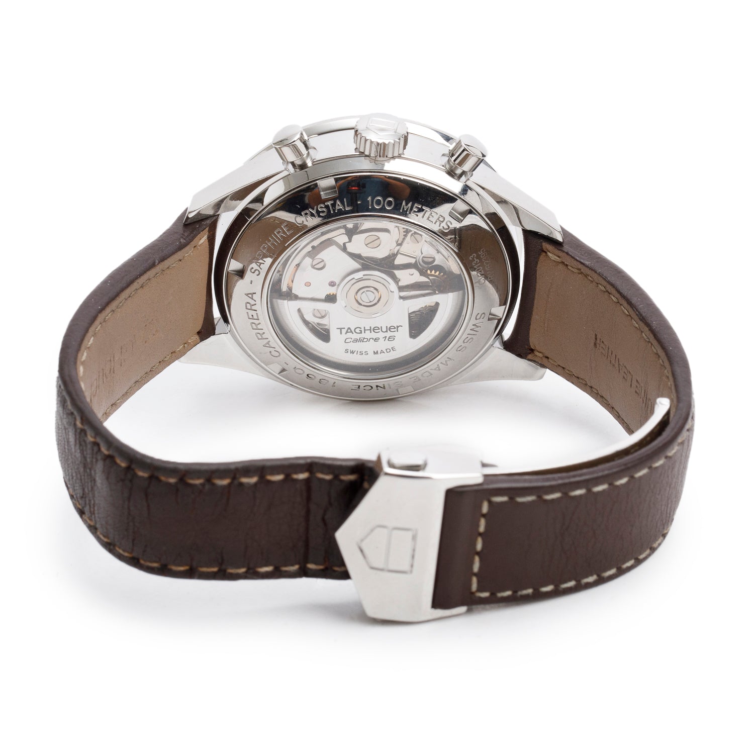 Tag Heuer Stainless Steel Carrera Calibre 16 41 MM Automatic Chronograph Watch Brown Dial CV2013-3