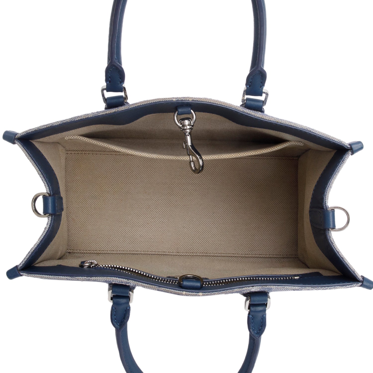 MCM Blue Vintage Monogram Jacquard Small Munchen Tote w/ Strap