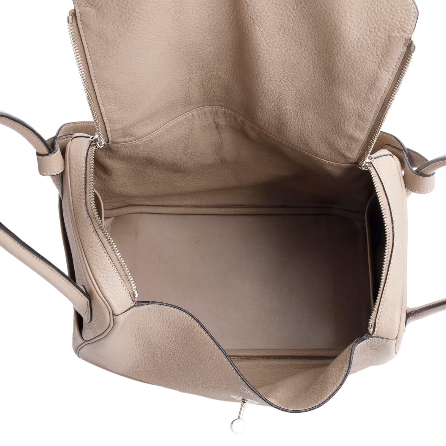 Hermes Argile Taurillon Clemence Leather Lindy 34