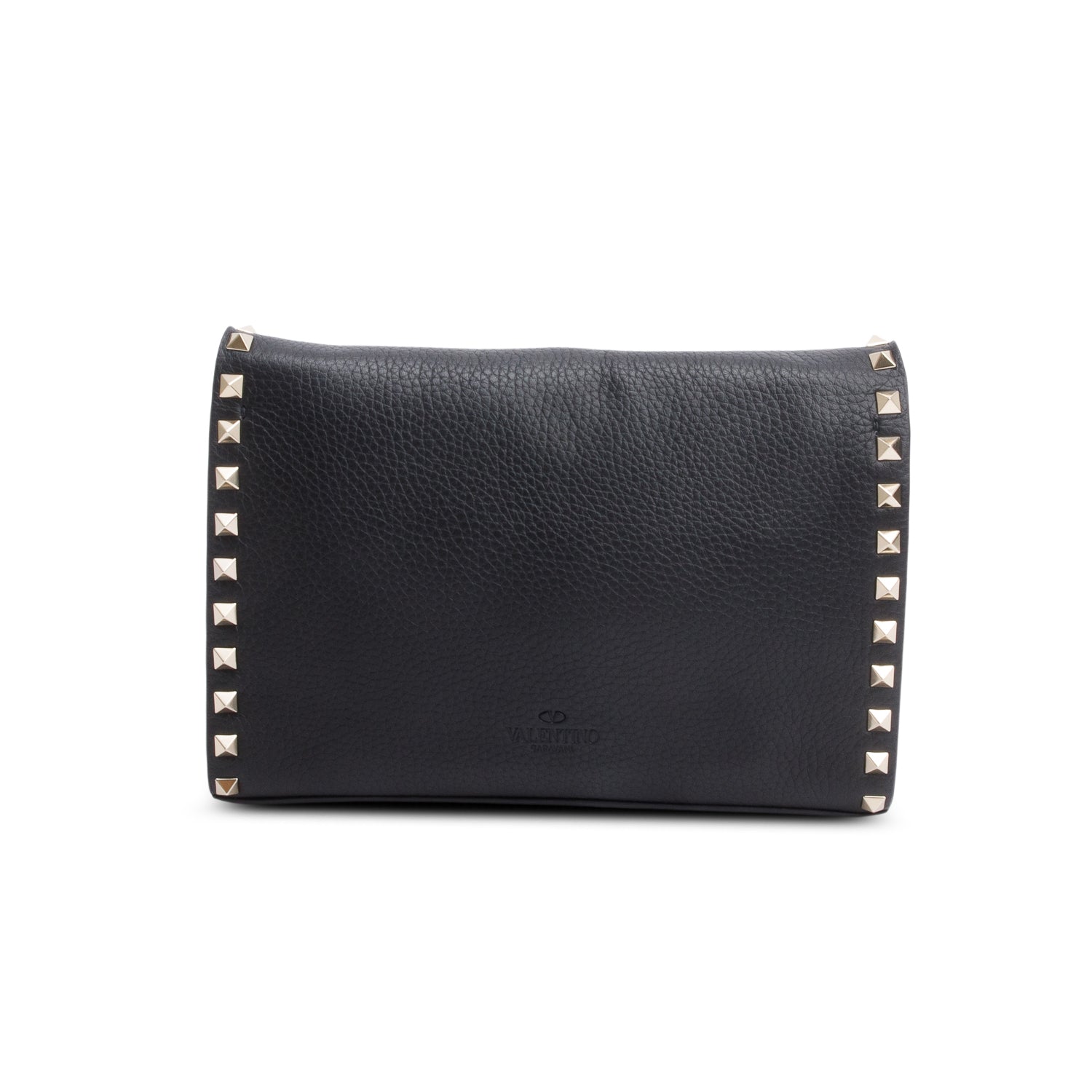 Valentino Black Small Rockstud Grainy Calfskin Crossbody Bag