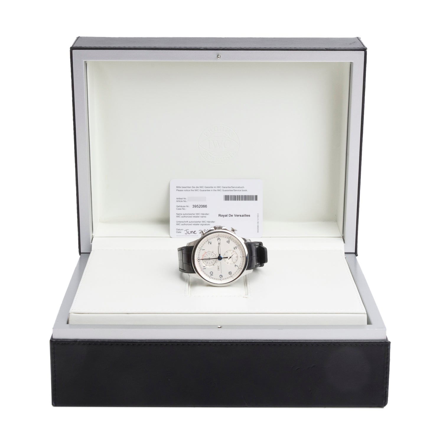 IWC Limited Edition Stainless Steel Portuguese Yacht Club 45.5 MM Automatic Chronograph Watch Silver Dial IW390216 w/ Box & Papers
