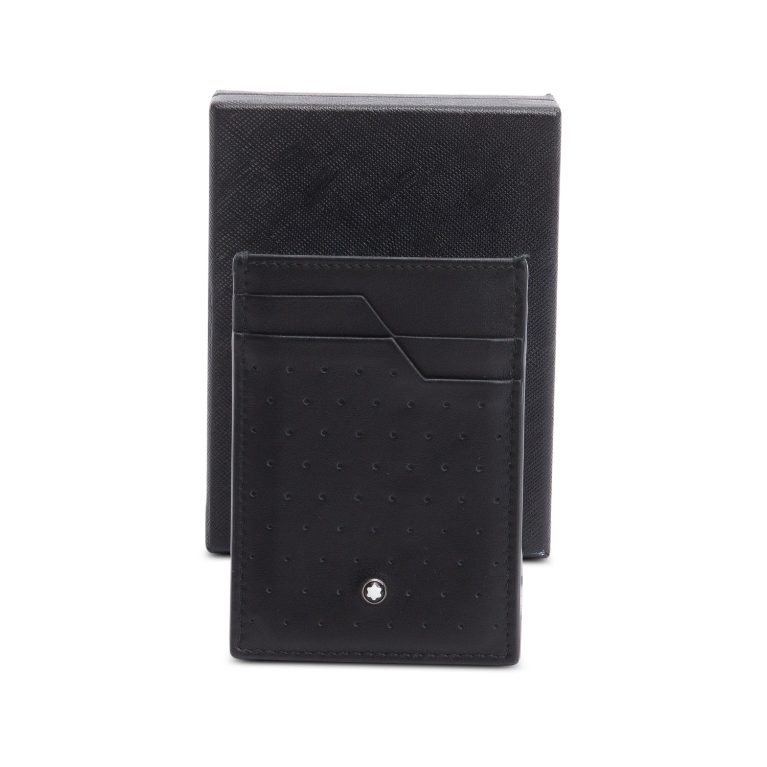 Montblanc Black Leather Meisterstuck Card Holder w/ Box