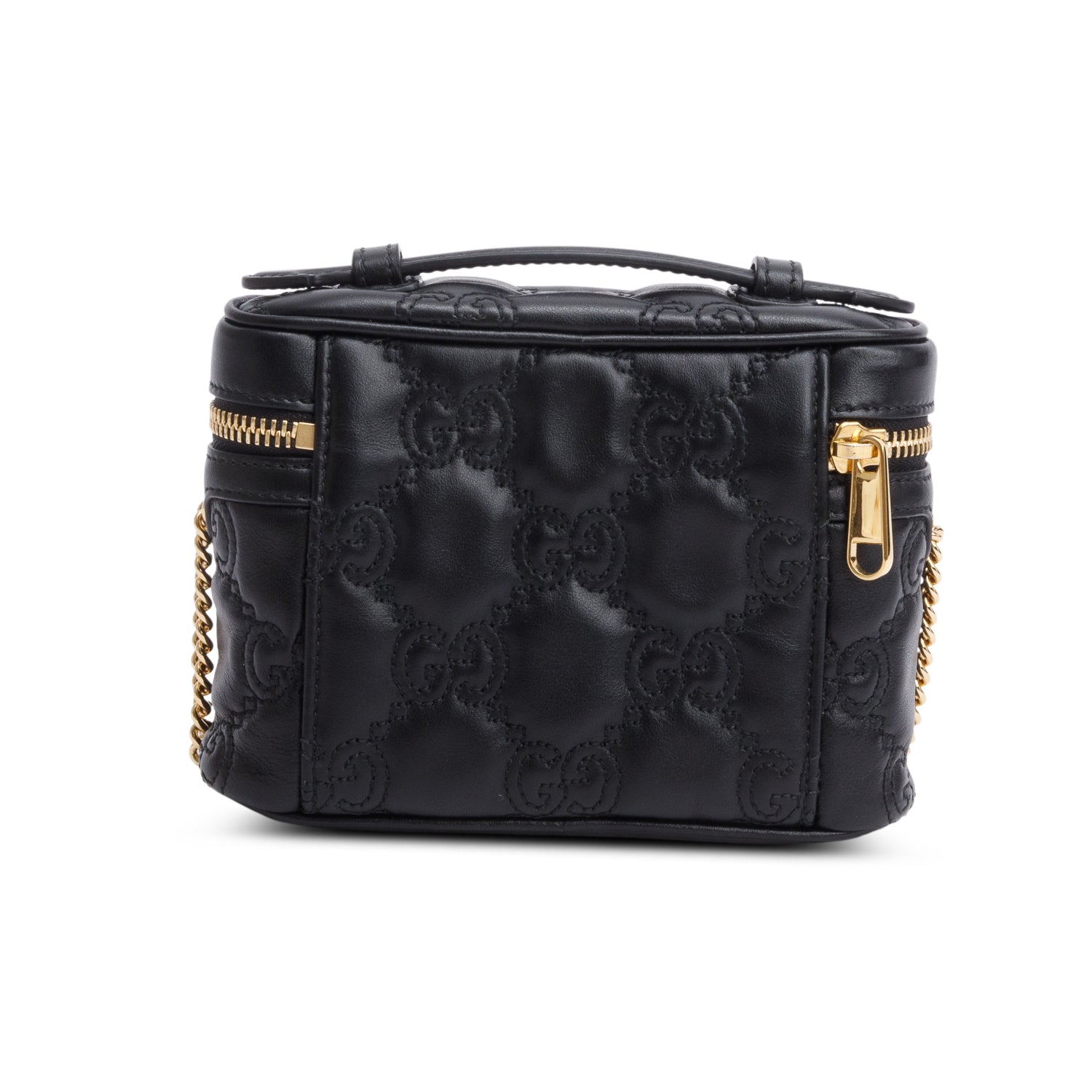 Gucci Black GG Matelasse Leather Mini Top Handle Bag