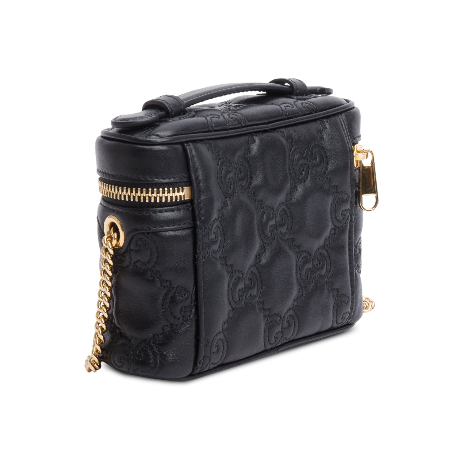 Gucci Black GG Matelasse Leather Mini Top Handle Bag