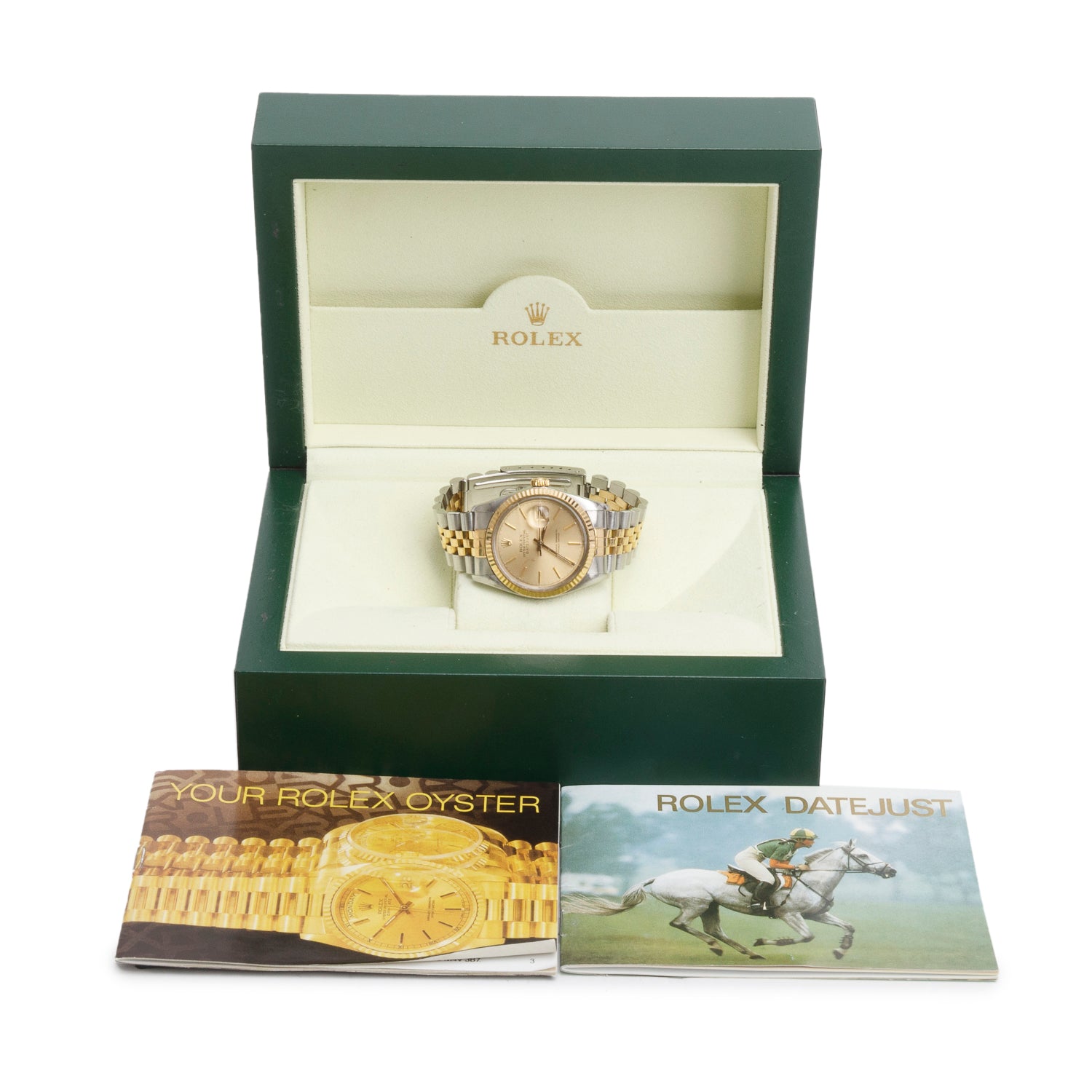 Rolex Stainless Steel & 18k Yellow Gold Datejust 36 MM Watch Gold Dial 16013 w/ Box