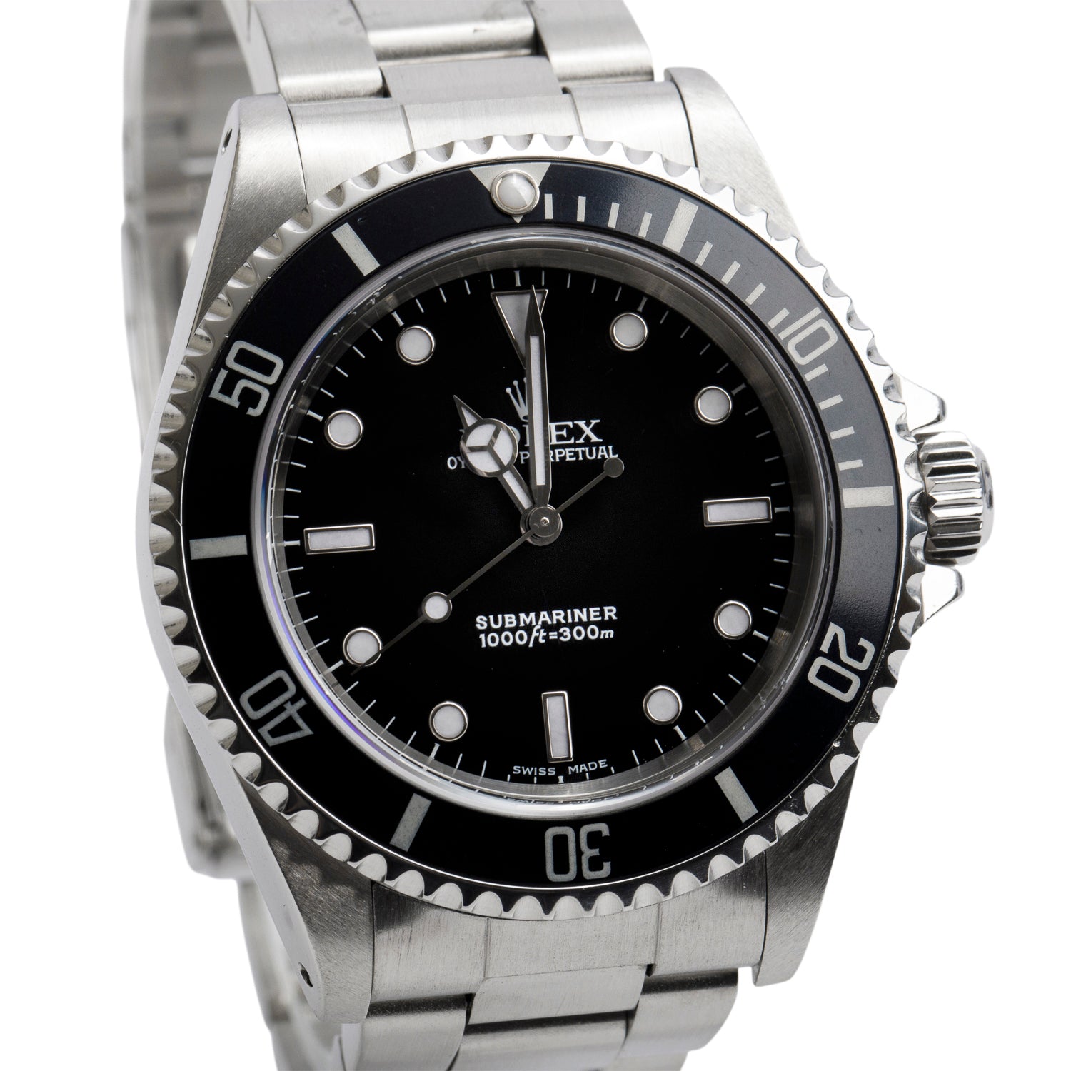 Rolex Stainless Steel Submariner (No Date) 40 MM Automatic Watch Black Dial 14060M