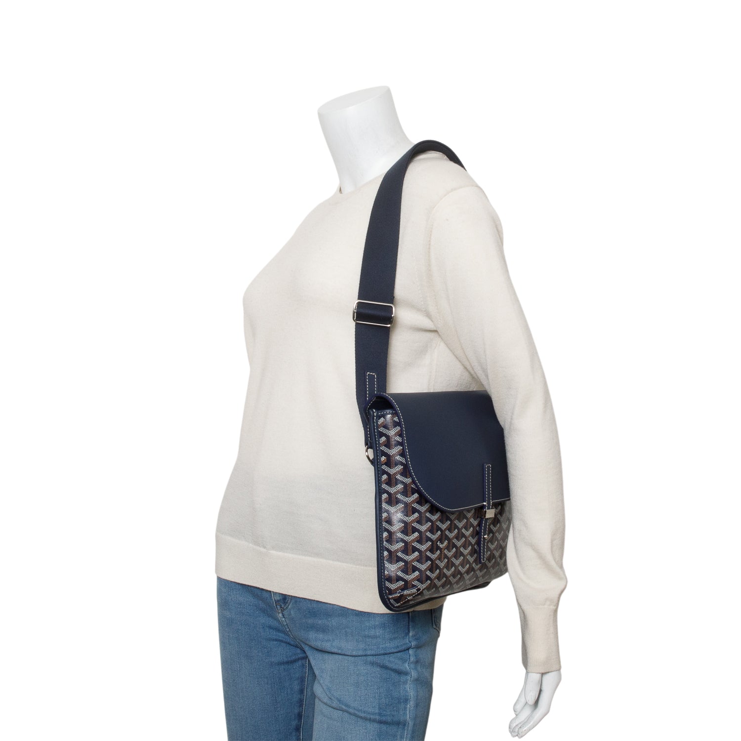 Goyard 2025 Blue Goyardine Coursier Messenger Bag