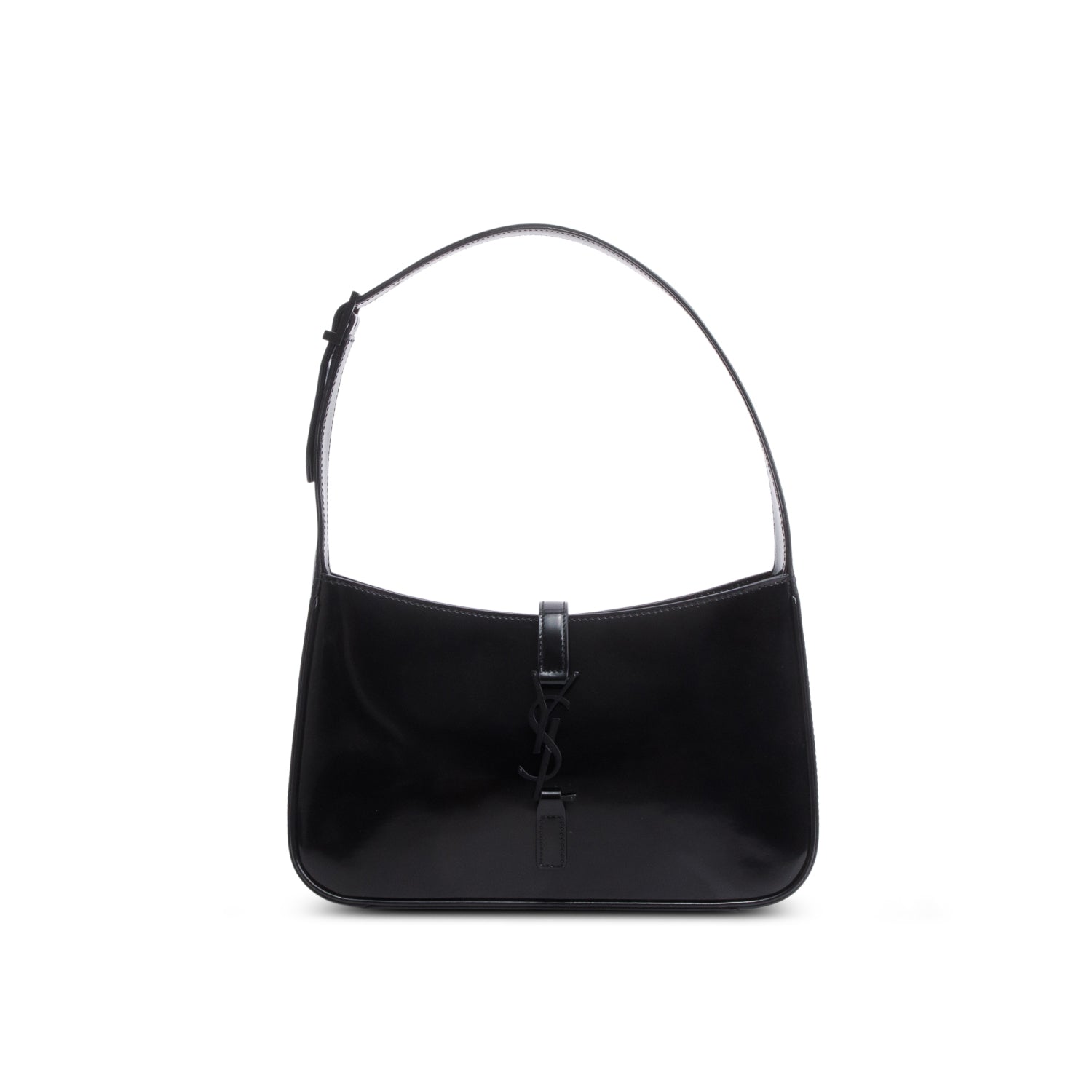Saint Laurent 2023 Black Patent Leather Monogram Le 5 A 7 Hobo Bag