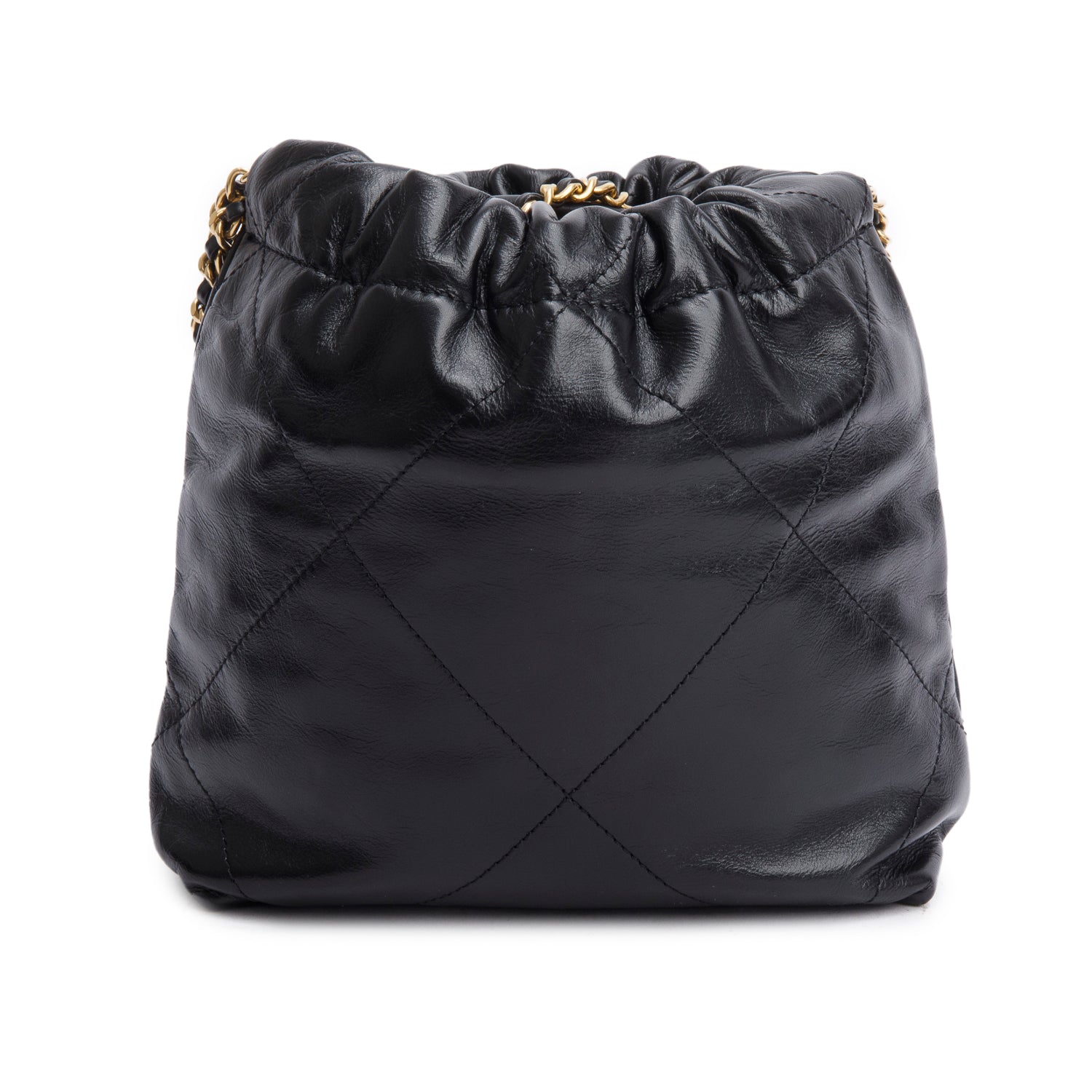 Chanel Black Shiny Calfskin Quilted Mini Chanel 22