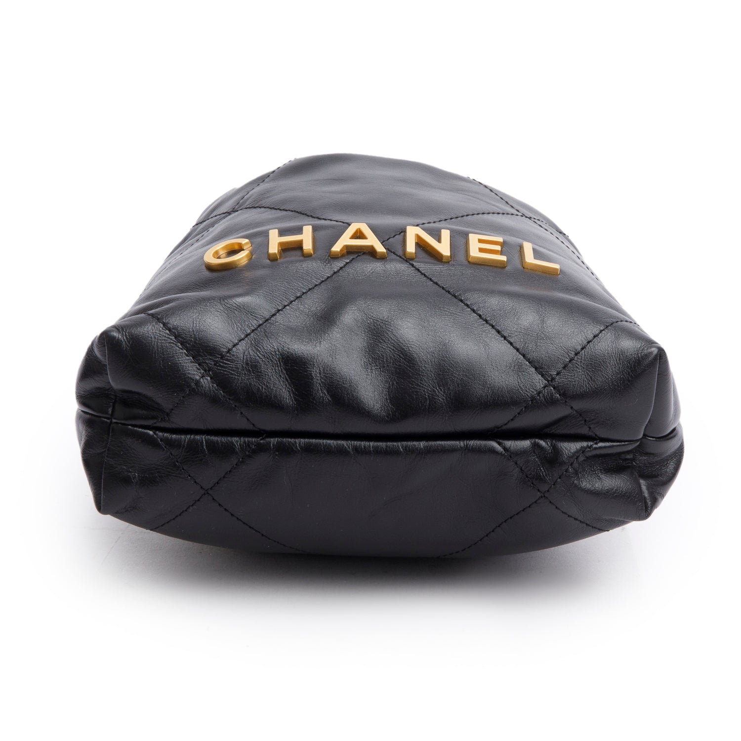 Chanel Black Shiny Calfskin Quilted Mini Chanel 22