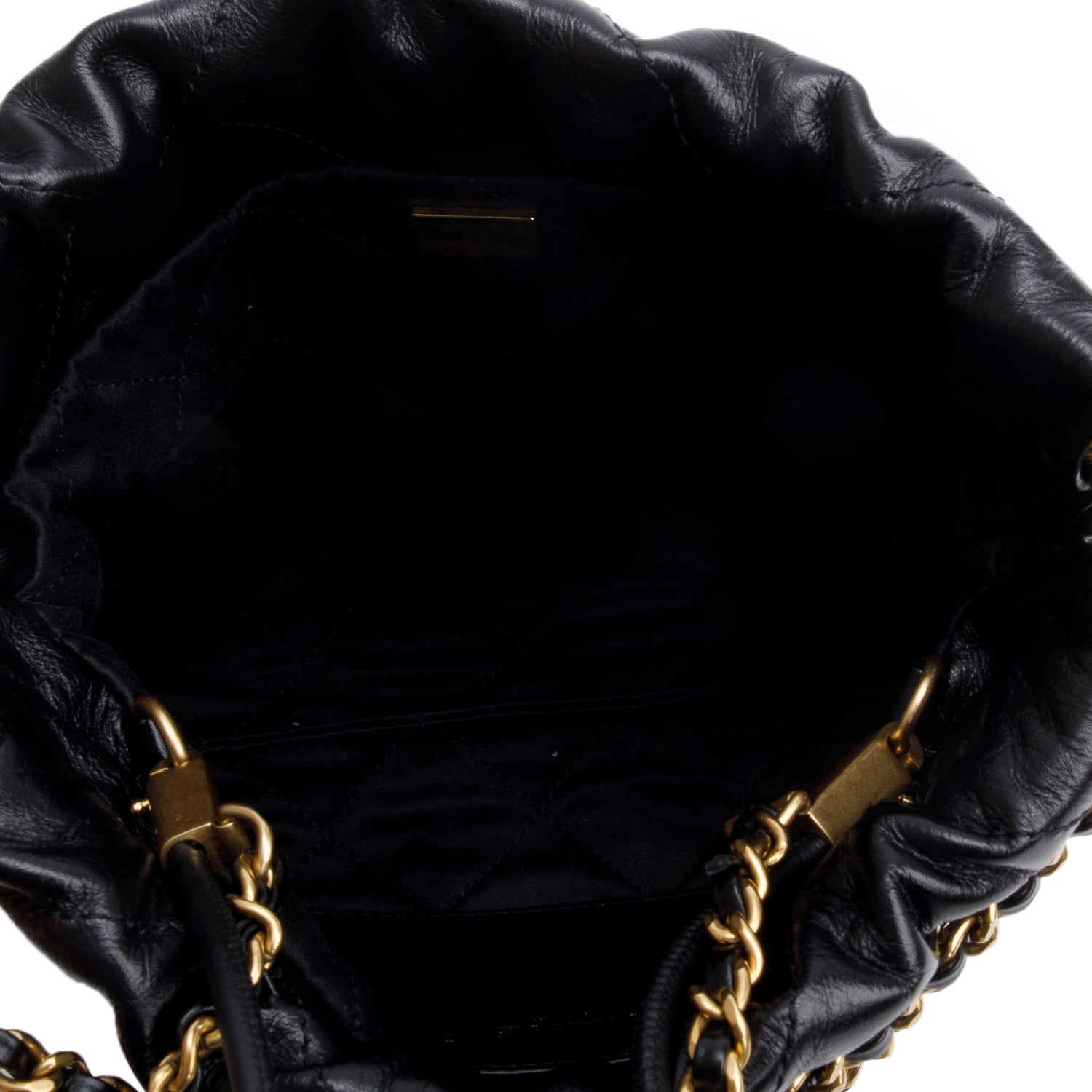 Chanel Black Shiny Calfskin Quilted Mini Chanel 22