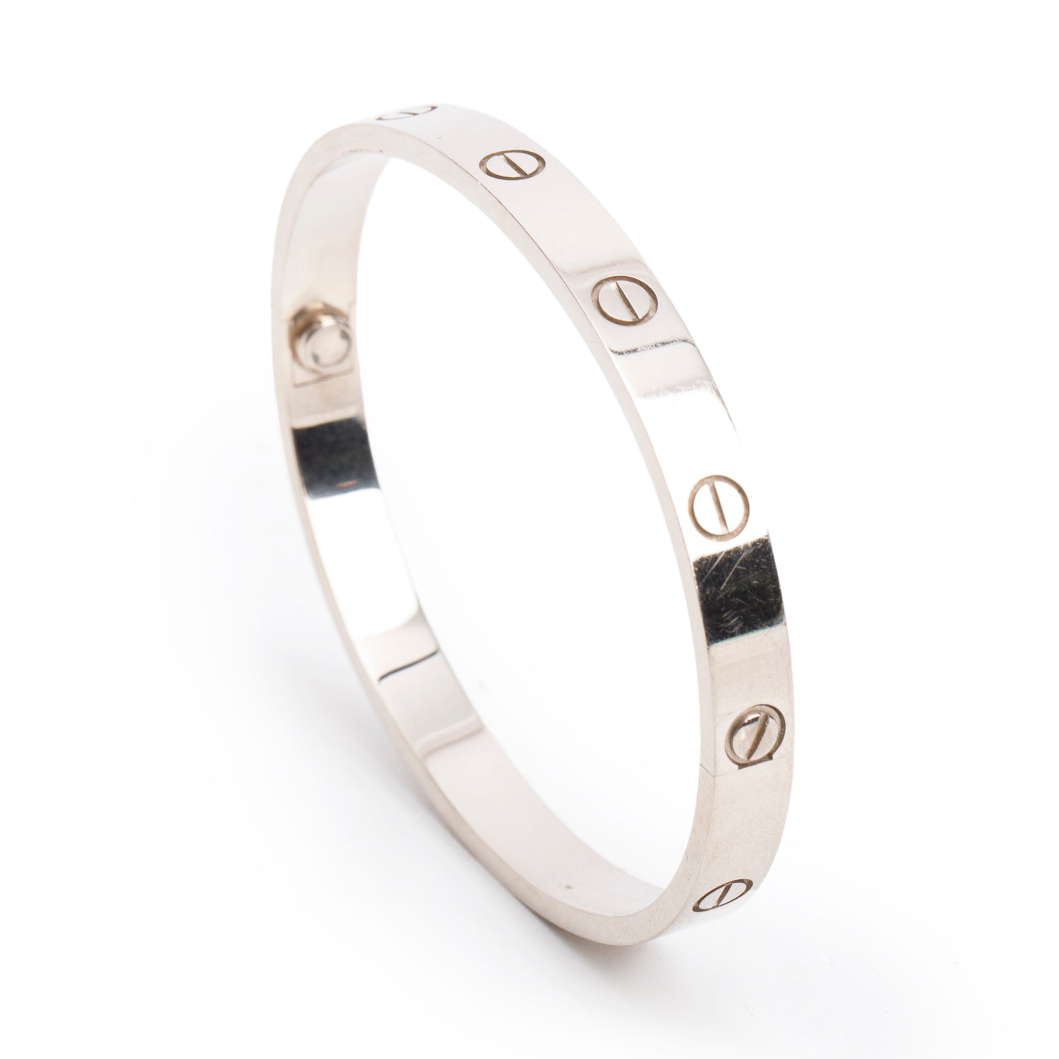 Cartier 18k White Gold Love Bracelet, Size 18 w/ Box & Certificate
