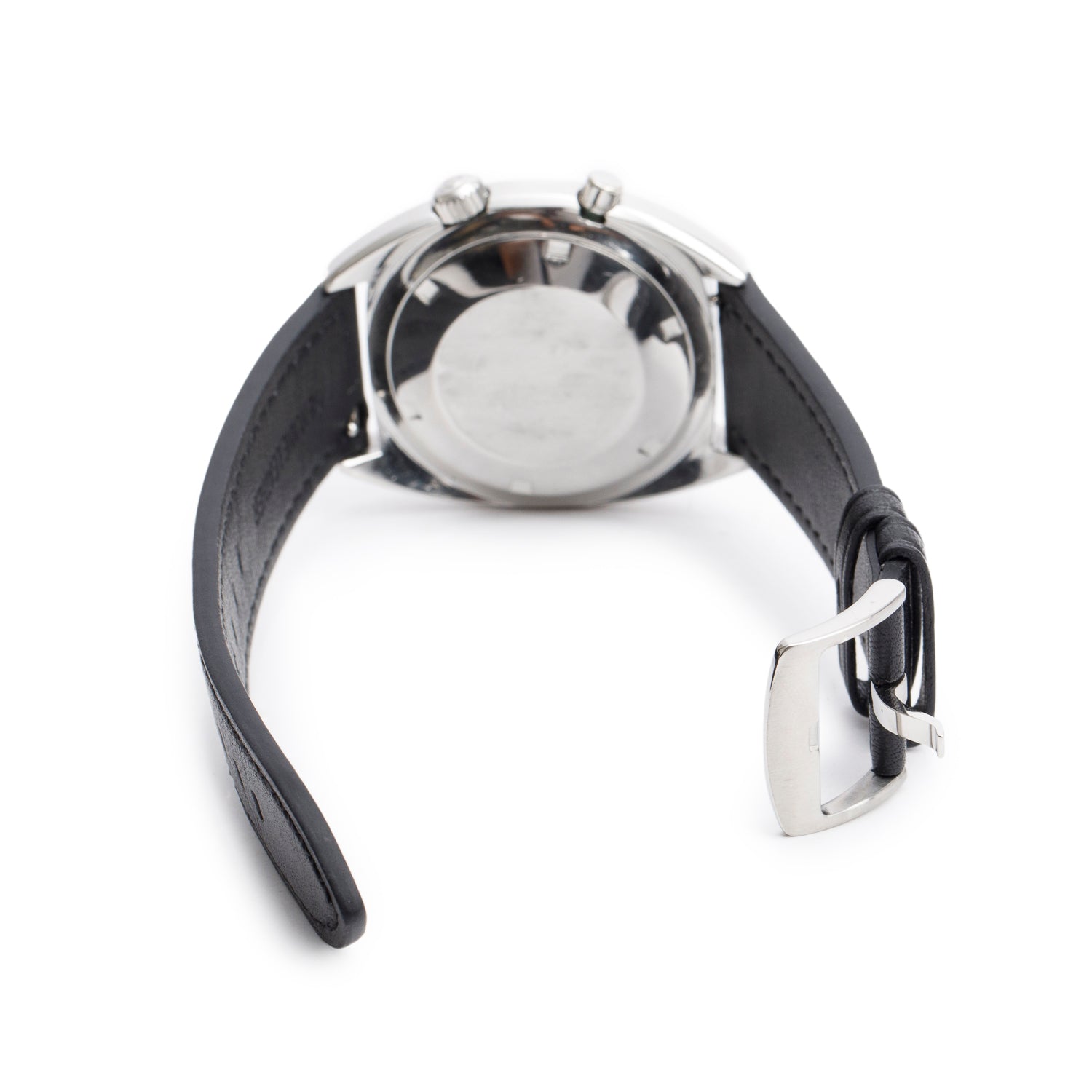 Omega Vintage Stainless Steel Seamaster Chronostop 41 MM Manual Chronograph Watch Black Dial