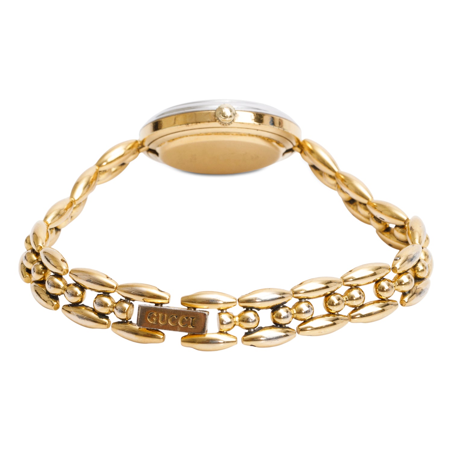 Gucci Gold Plated Stainless Steel 1100 Series 26 MM Watch w/ 5 Multicolour Bezels