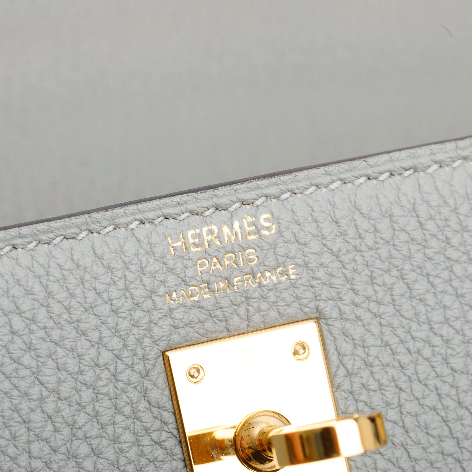Hermes Gris Mouette Togo Kelly II Retourne 25 w/ Strap & Box