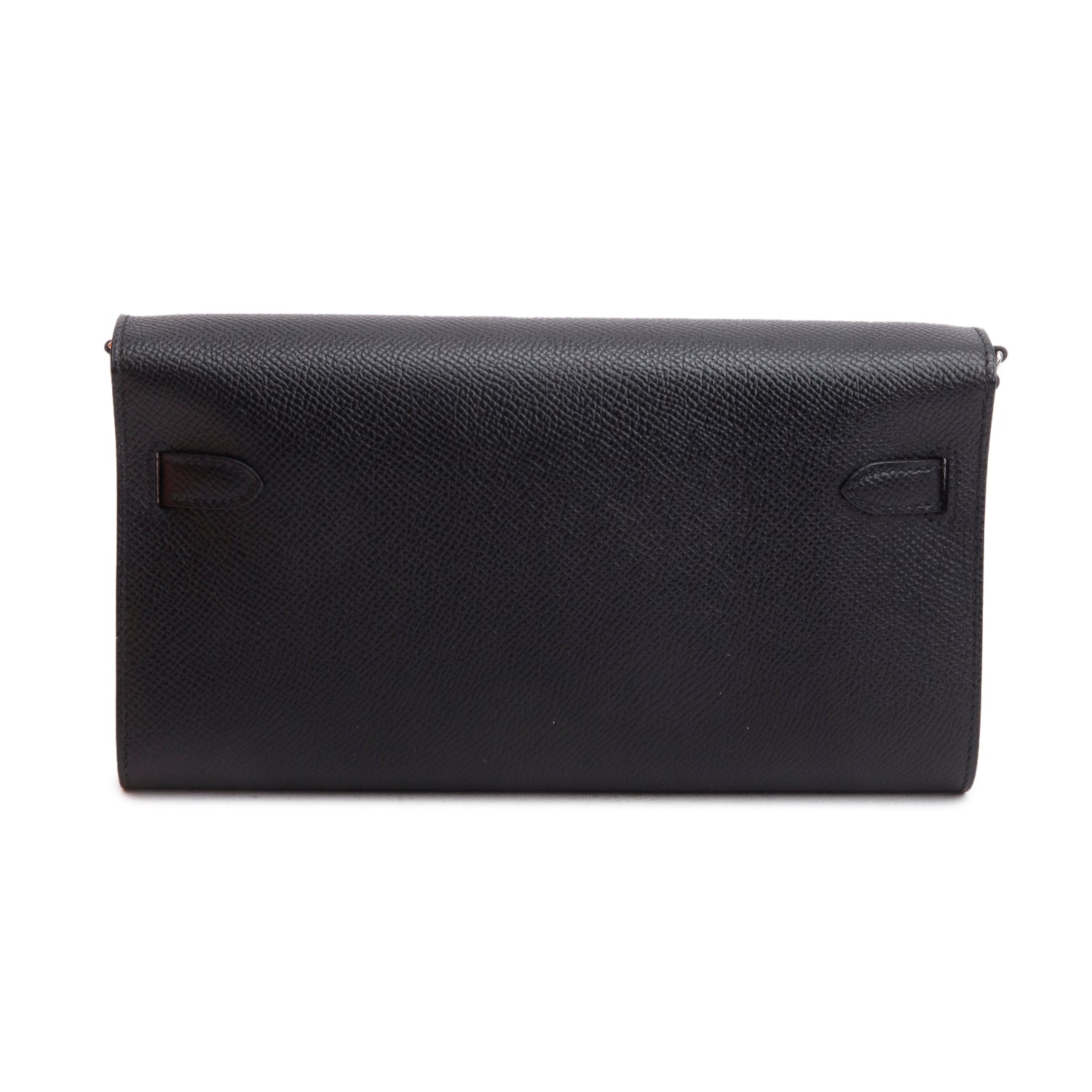 Hermes 2020 Noir Epsom Leather Kelly Wallet To Go w/ Strap & Box