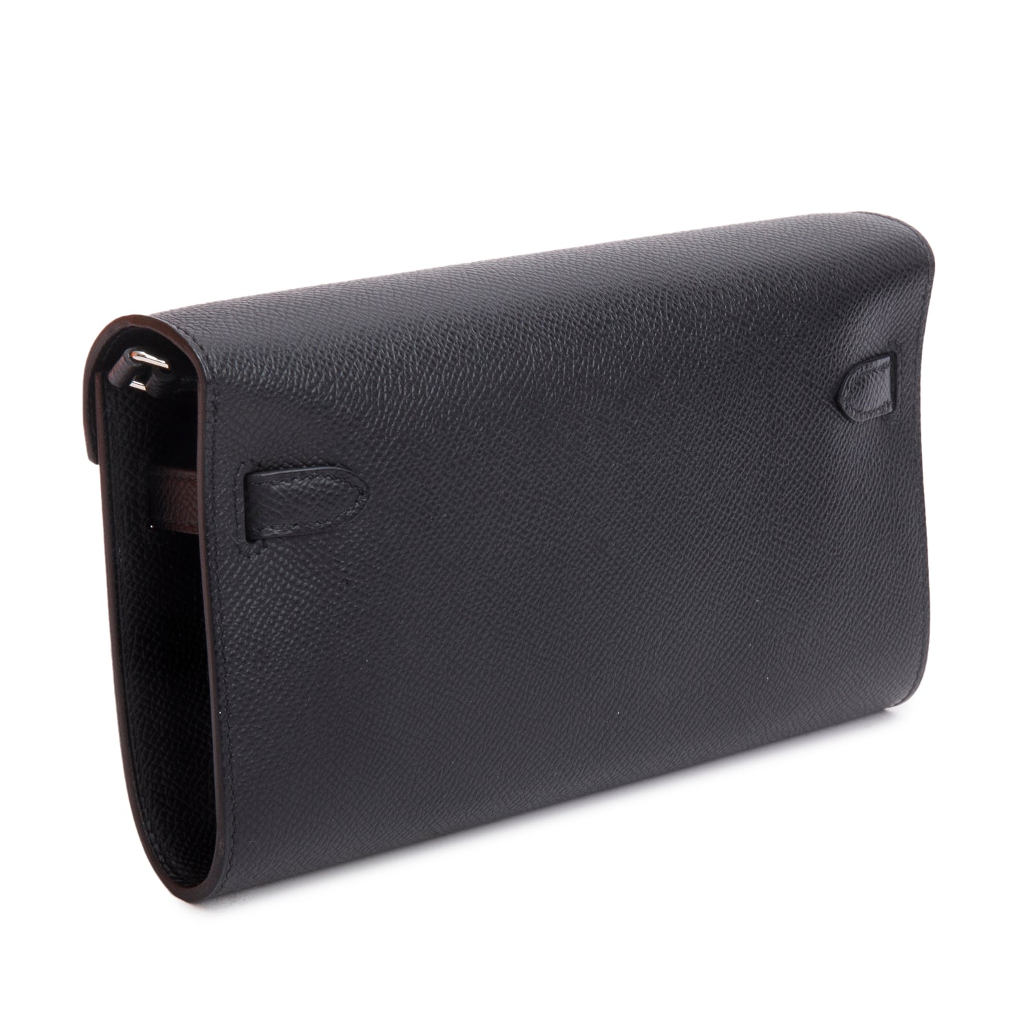 Hermes 2020 Noir Epsom Leather Kelly Wallet To Go w/ Strap & Box