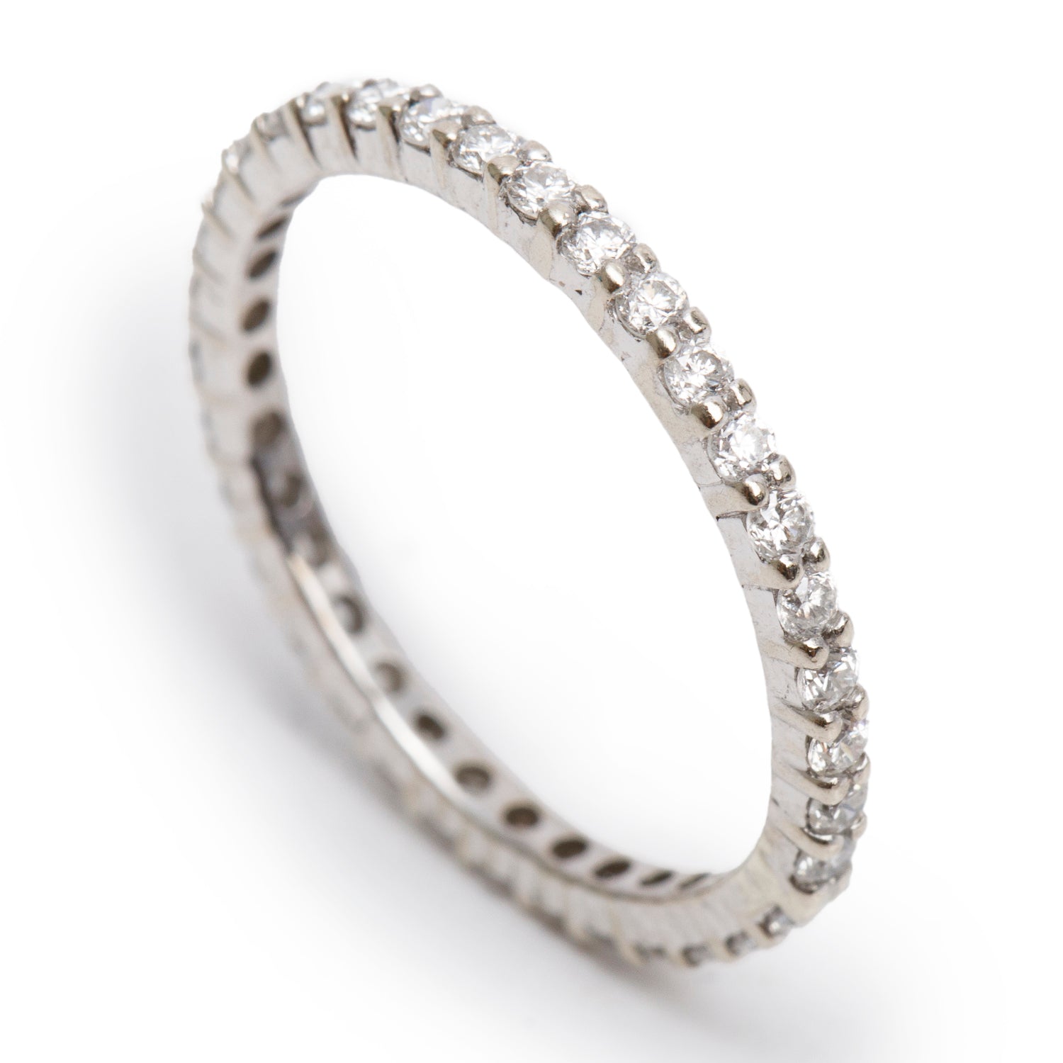18k White Gold 0.60 tcw. Diamond Eternity Band Ring, Size 5.75