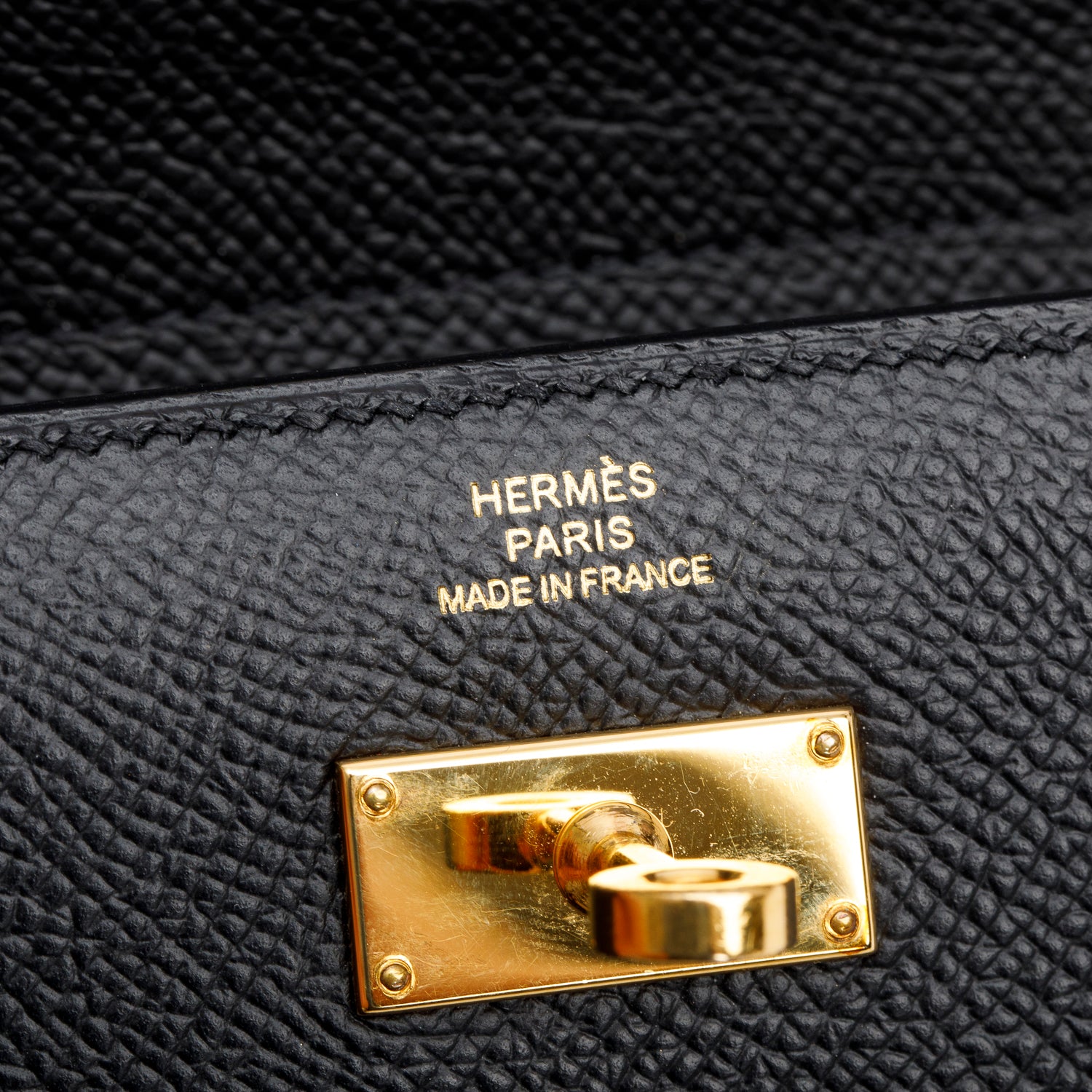 Hermes Noir Epsom Leather Kelly Depliant Medium Trifold Wallet w/ Box