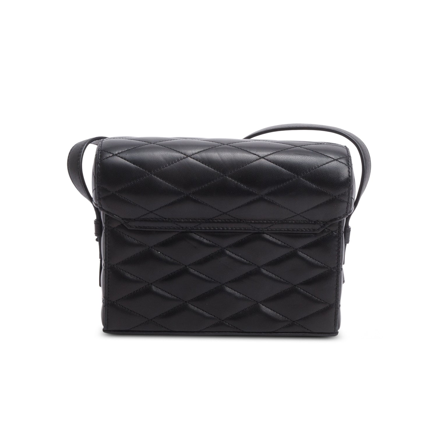 Saint Laurent 2025 Black Quilted Leather June Box Crossbody Bag