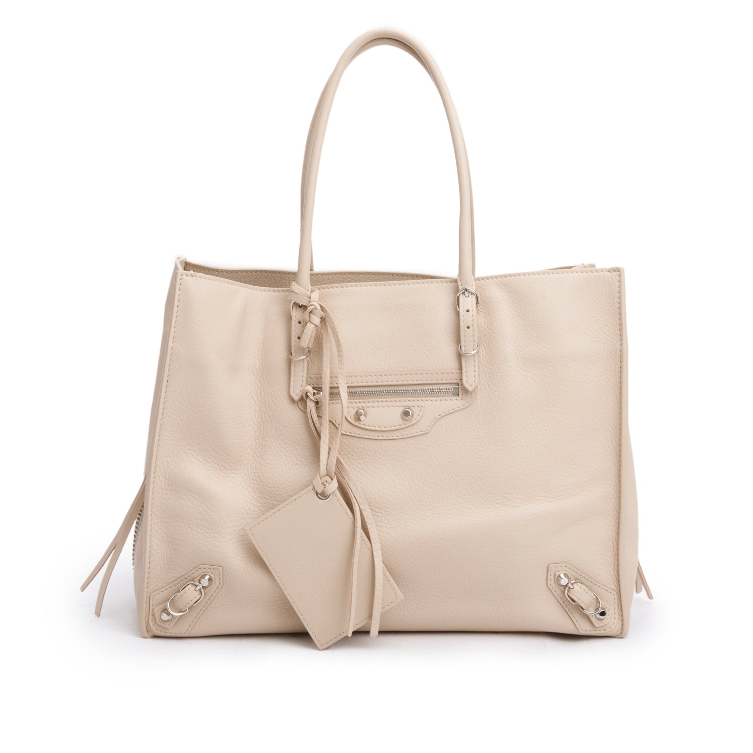 Balenciaga Beige Smooth Calf B4 Zip Around Tote w/ Strap