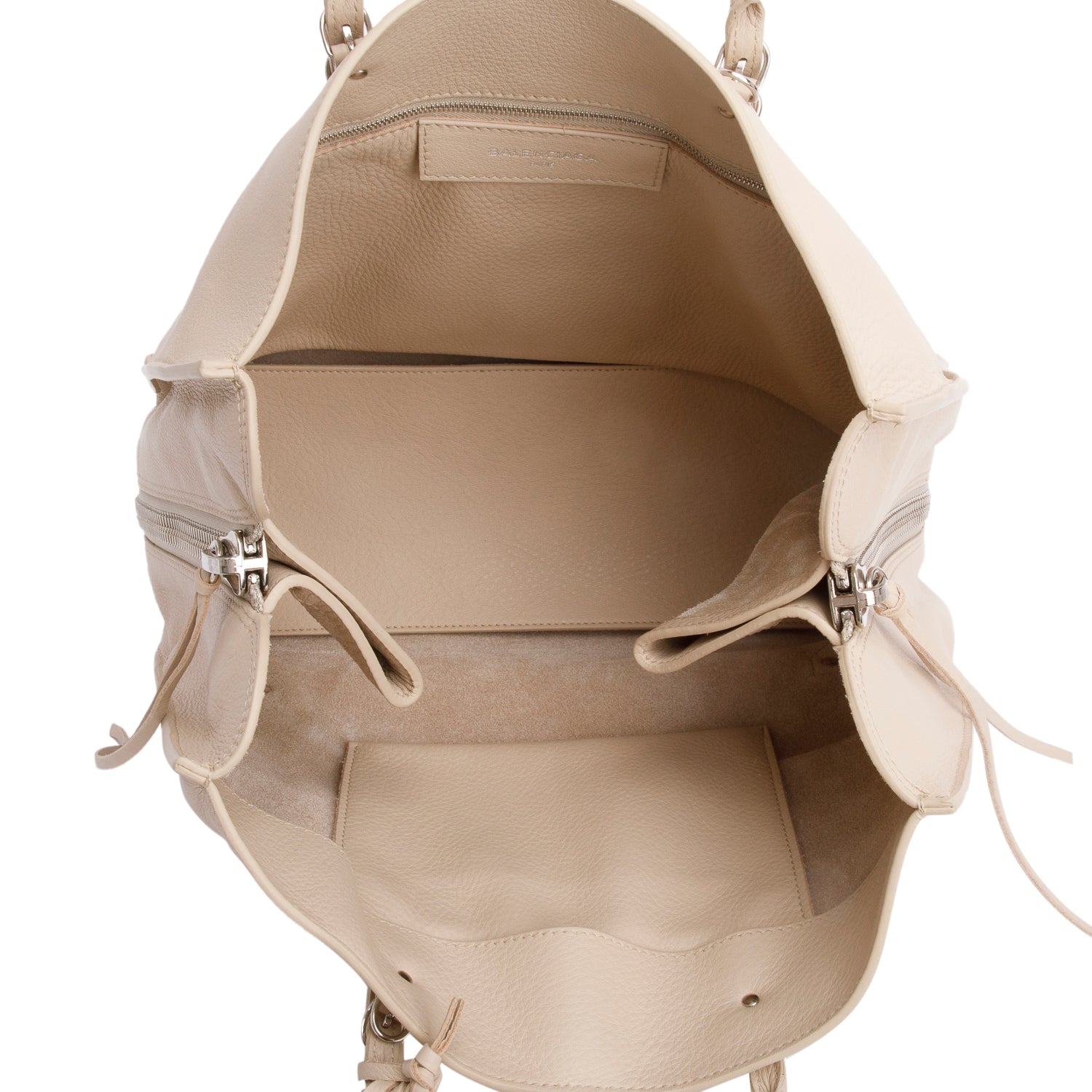Balenciaga Beige Smooth Calf B4 Zip Around Tote w/ Strap