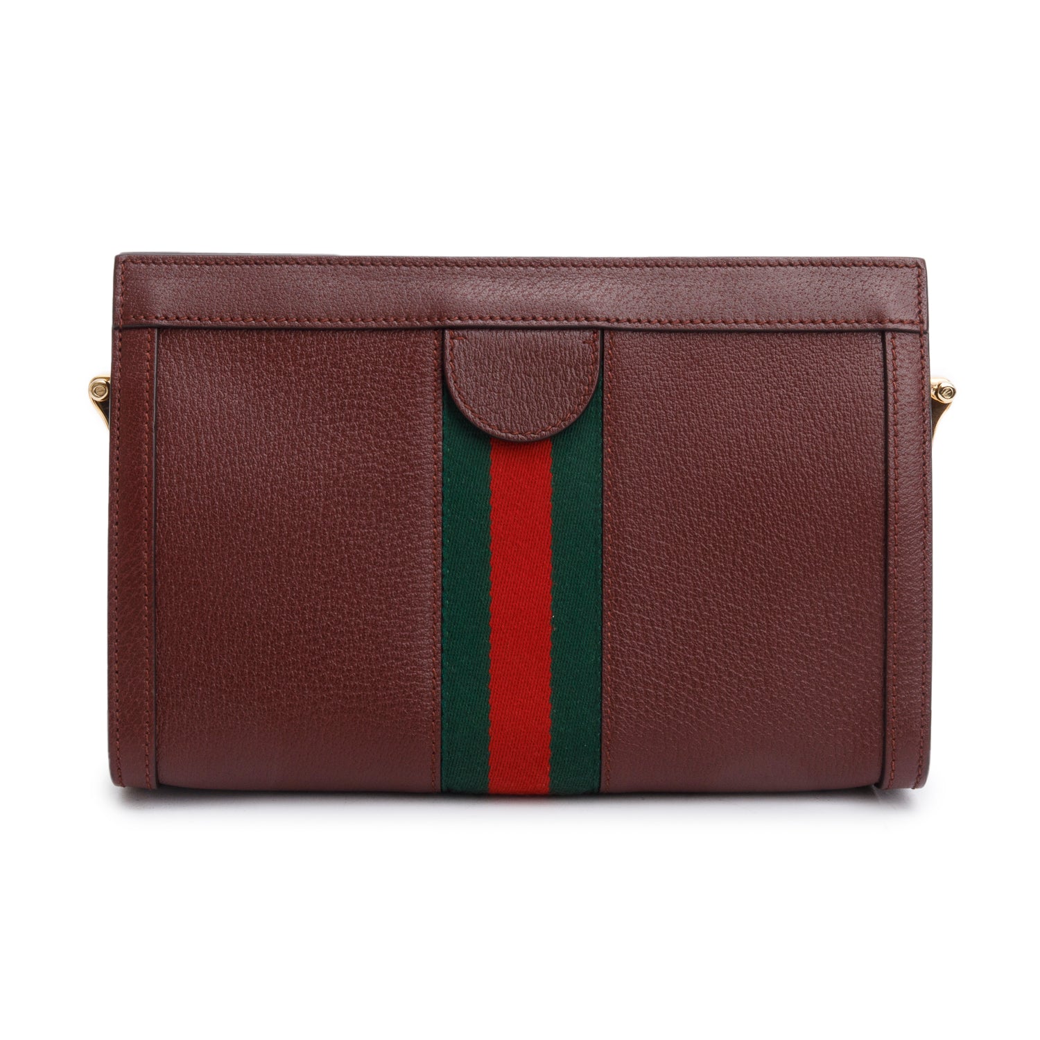 Gucci Burgundy Leather Web Ophidia Medium Chain Shoulder Bag