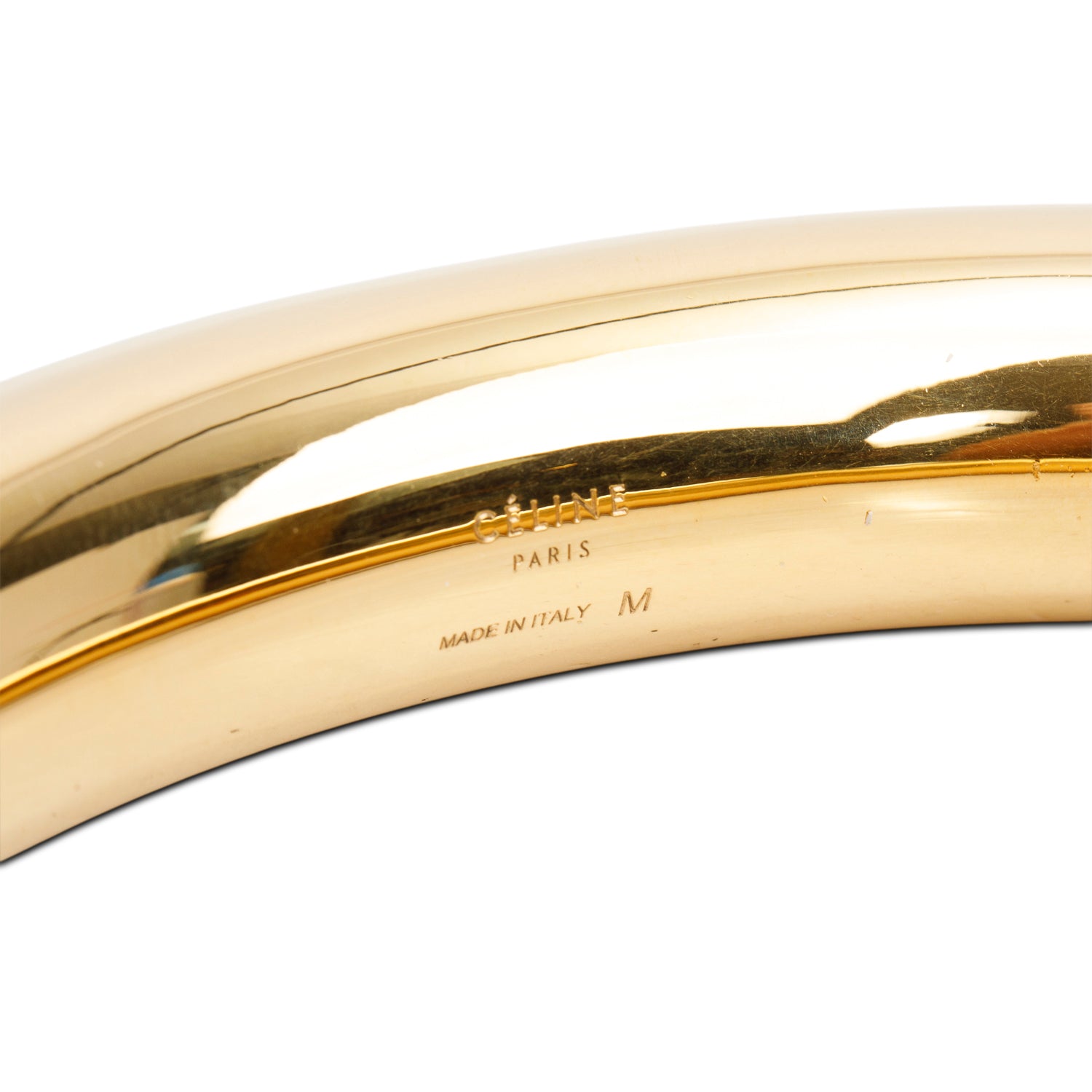 Celine Gold-Plated Brass Tubular Round Necklace w/ Box