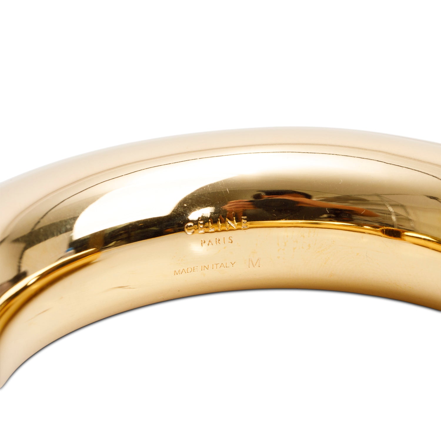 Celine Gold-Plated Brass Round Tubular Bangle
