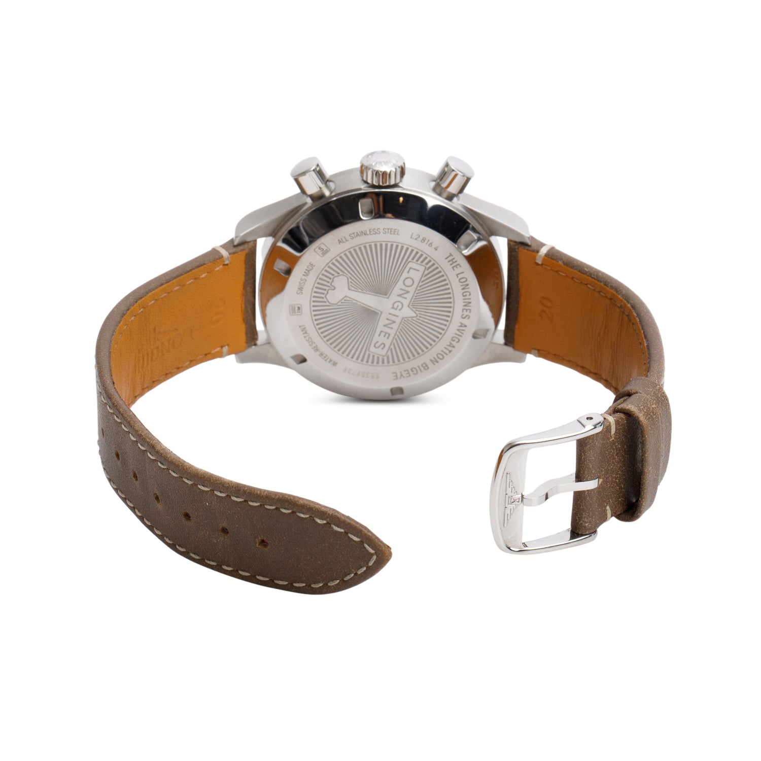 Longines 2025 Stainless Steel Avigation BigEye 40 MM Automatic Chronograph Watch Black Dial w/ Box & Papers