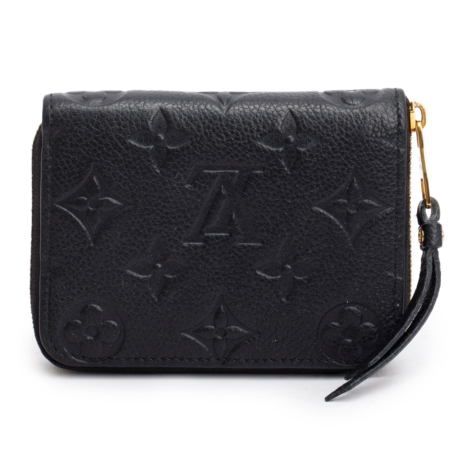 Louis Vuitton Black Monogram Empreinte Leather Zippy Coin Purse w/ Box