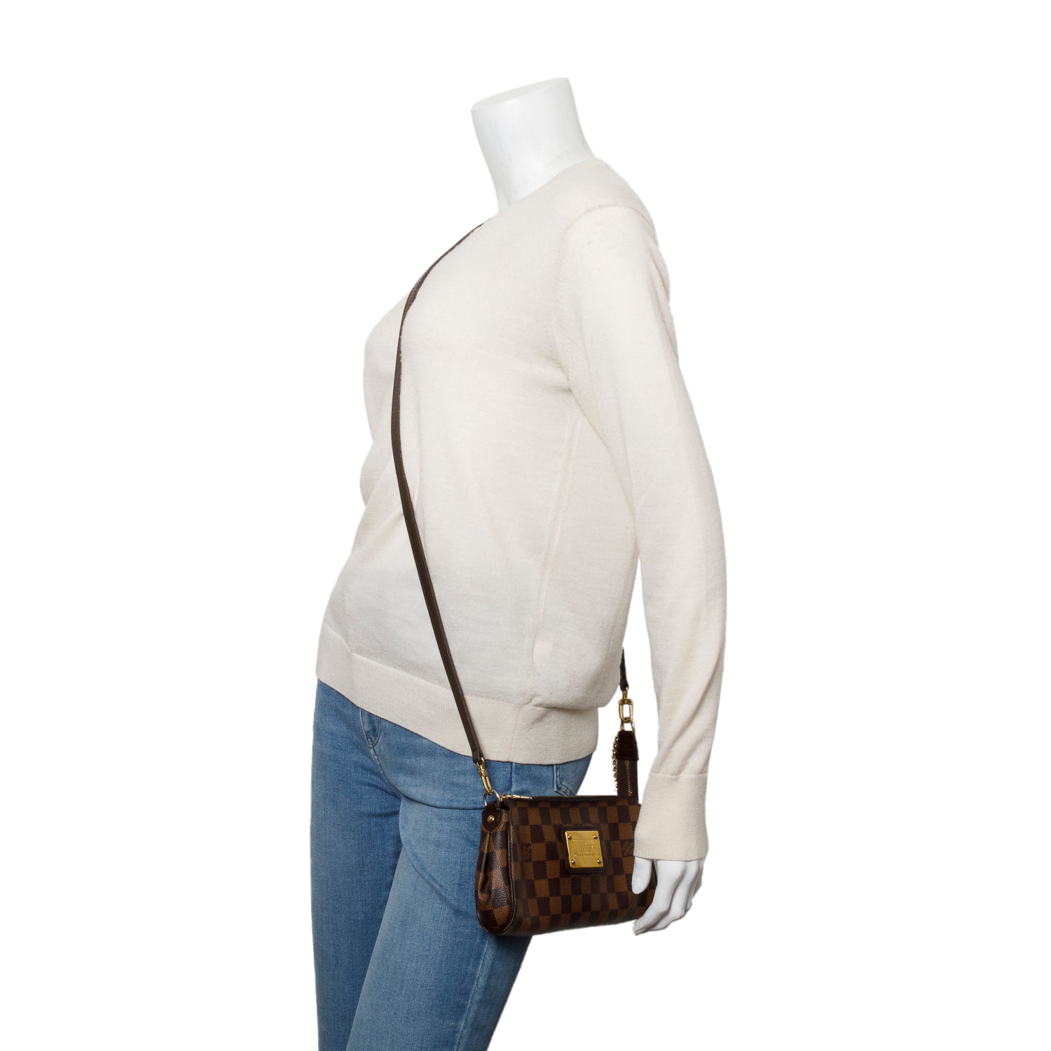 Louis Vuitton Damier Ebene Eva Clutch w/ Straps