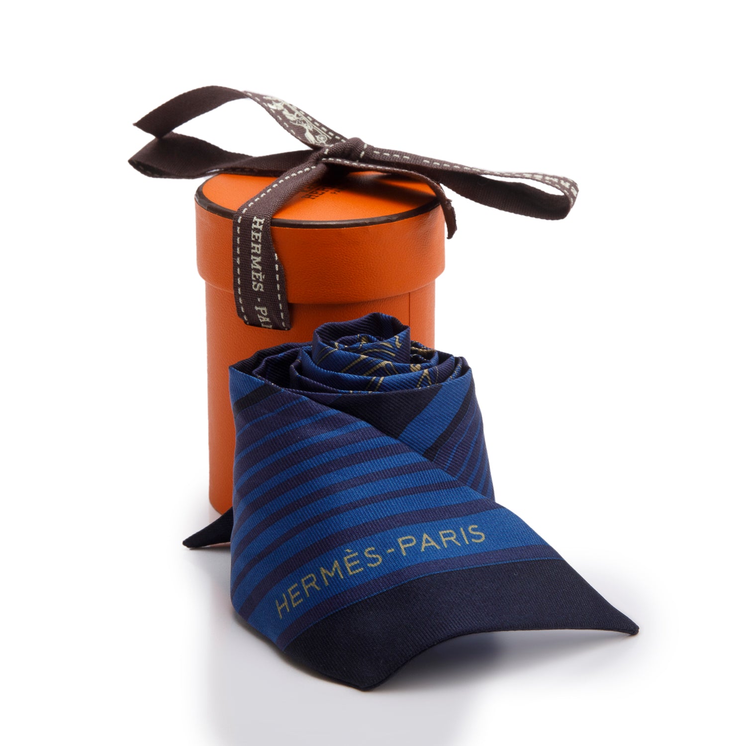 Hermes Blue 'Ex-Libris Forever' Silk Twilly w/ Box