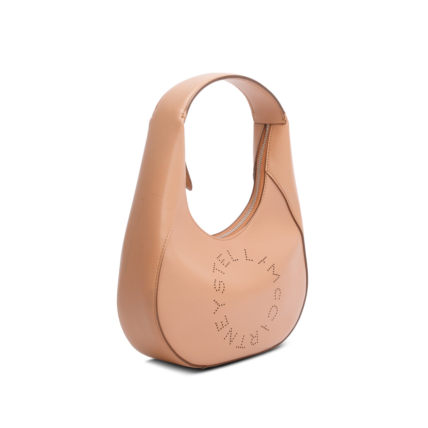 Stella McCartney Brown Perforated Logo Small Hobo Bag