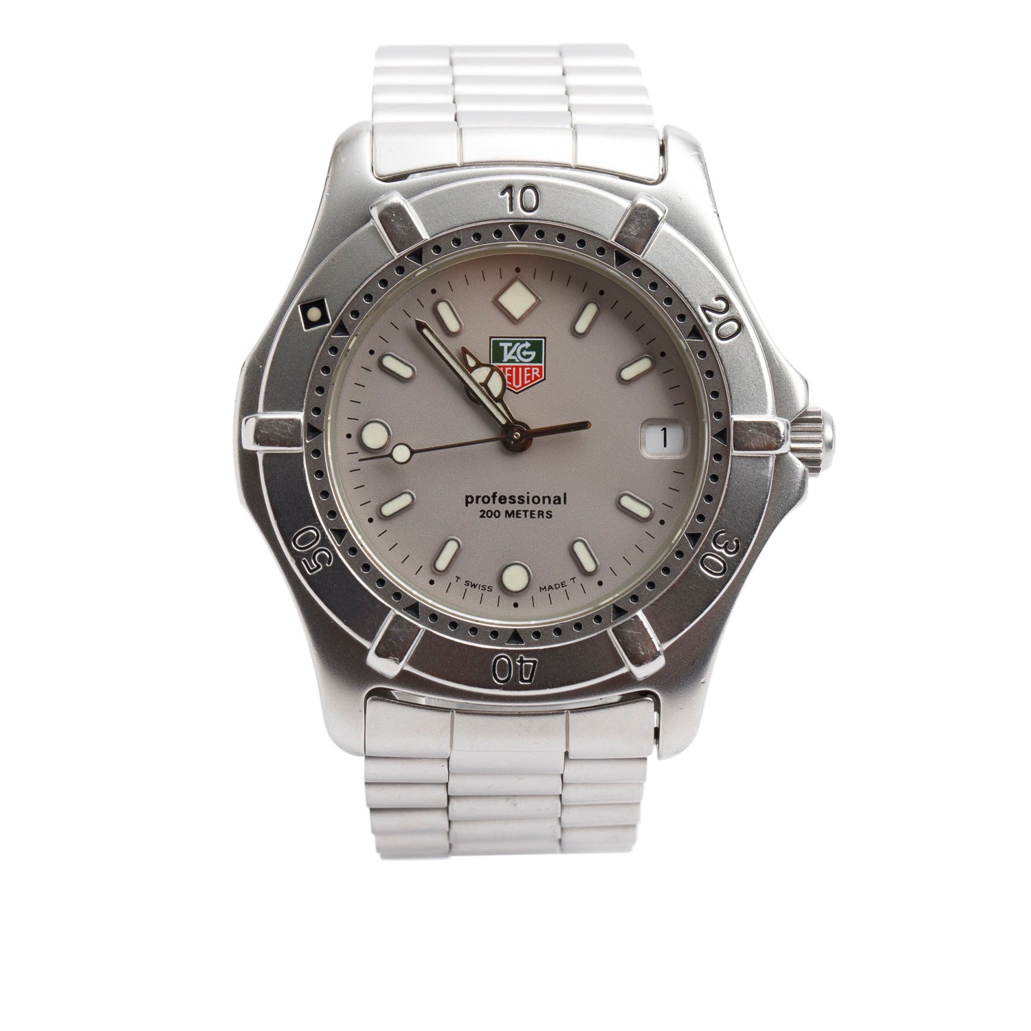 Tag Heuer Stainless Steel 2000 Professional 38 MM Quartz Watch Grey Dial WE1111-R