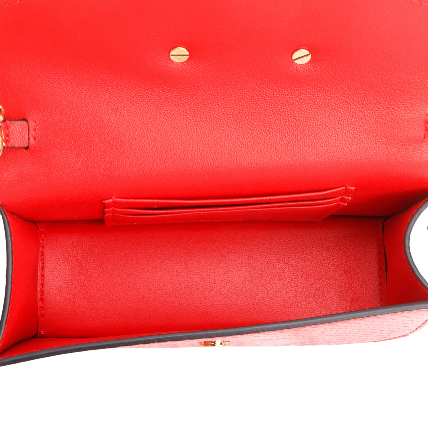 Versace Red Embossed Calf Leather Mini Chain Crossbody Bag w/ Box