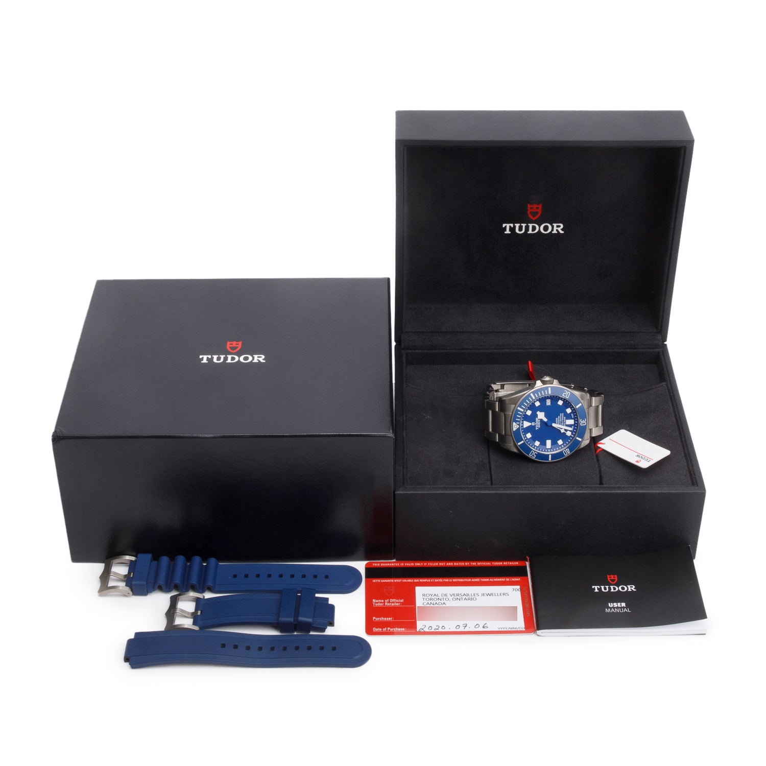 Tudor 2020 Titanium Pelagos 42 MM Automatic Watch Blue Dial 25600TB w/ Box, Papers & Extra Strap