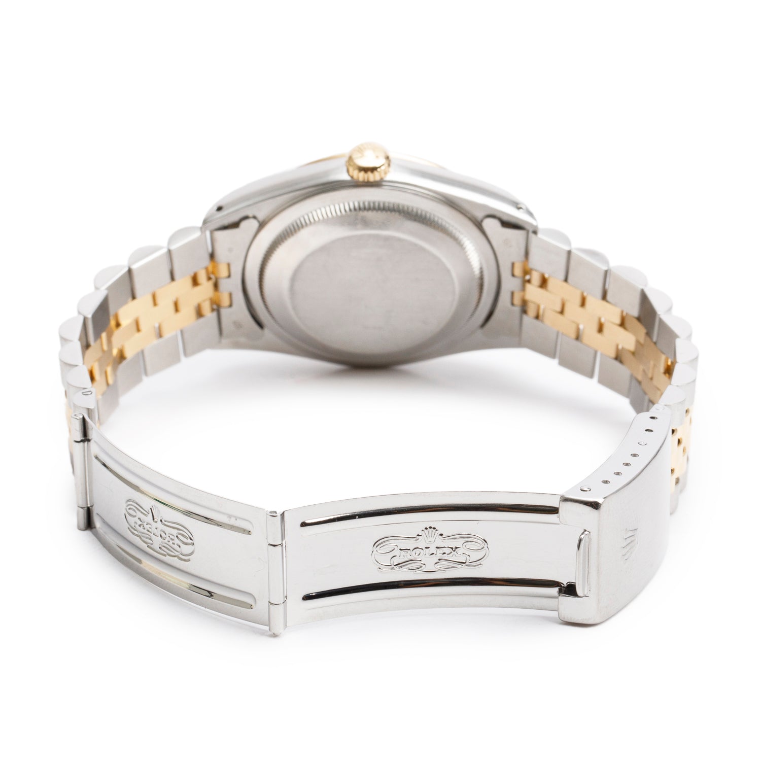 Rolex Stainless Steel & 18k Yellow Gold Datejust 36 MM Watch Champagne Diamond Dial 16233 w/ Box