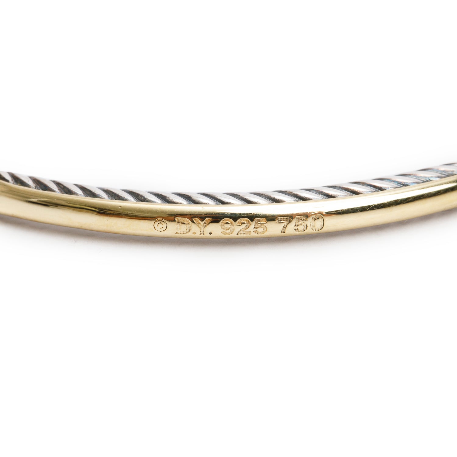 David Yurman Sterling Silver & 18k Yellow Gold Turquoise Bangle Bracelet