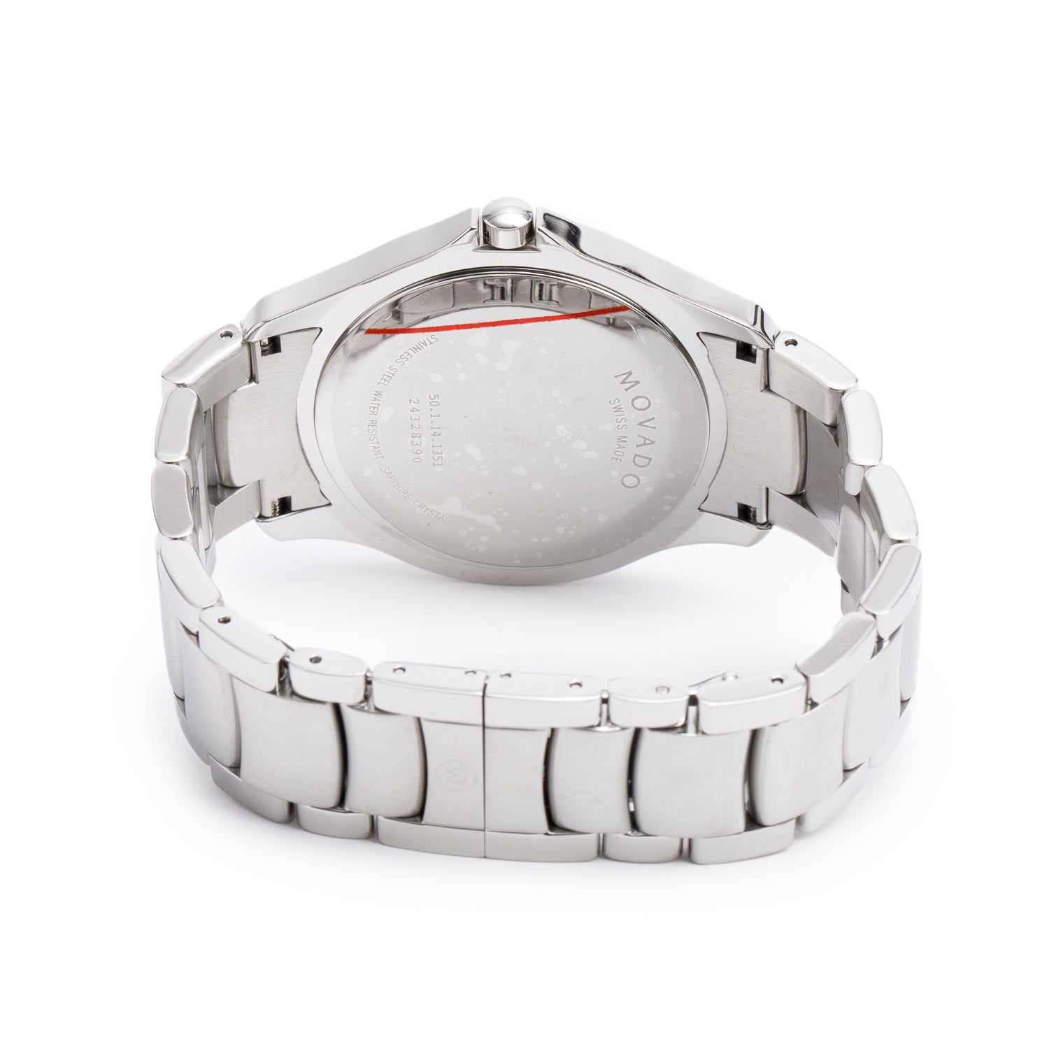 Movado Stainless Steel Masino 40 MM Quartz Watch Black Dial w/ Box