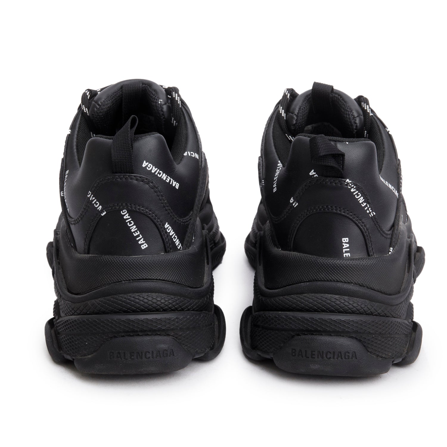 Balenciaga Black Allover Logo Triple S Sneaker, Men's Size 42 w/ Box