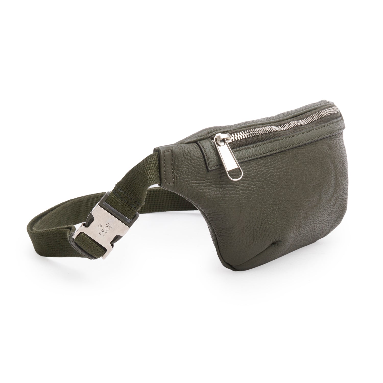 Gucci Green Leather Jumbo GG Small Belt Bag