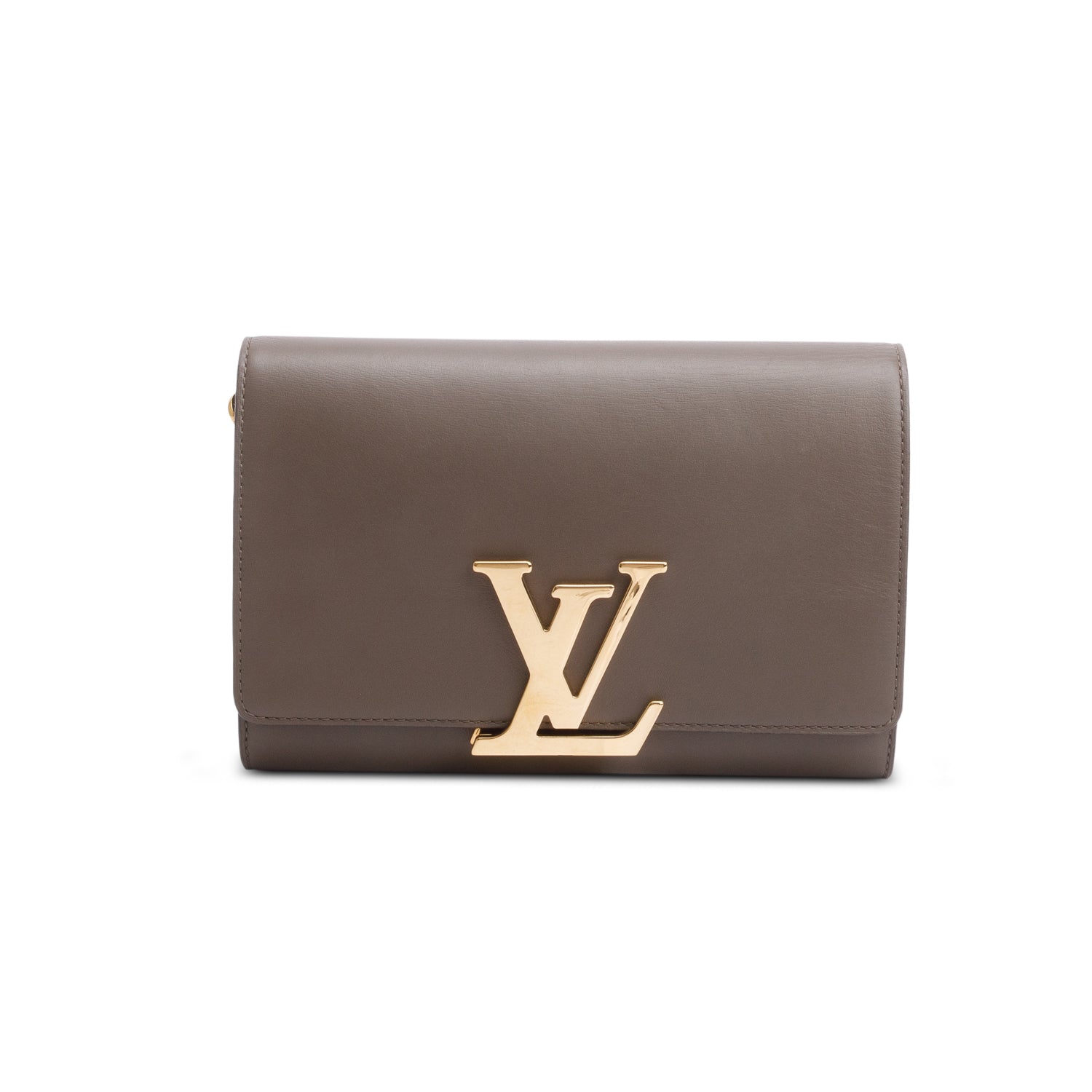 Louis Vuitton Taupe Calfskin Chain Louise Pochette w/ Strap