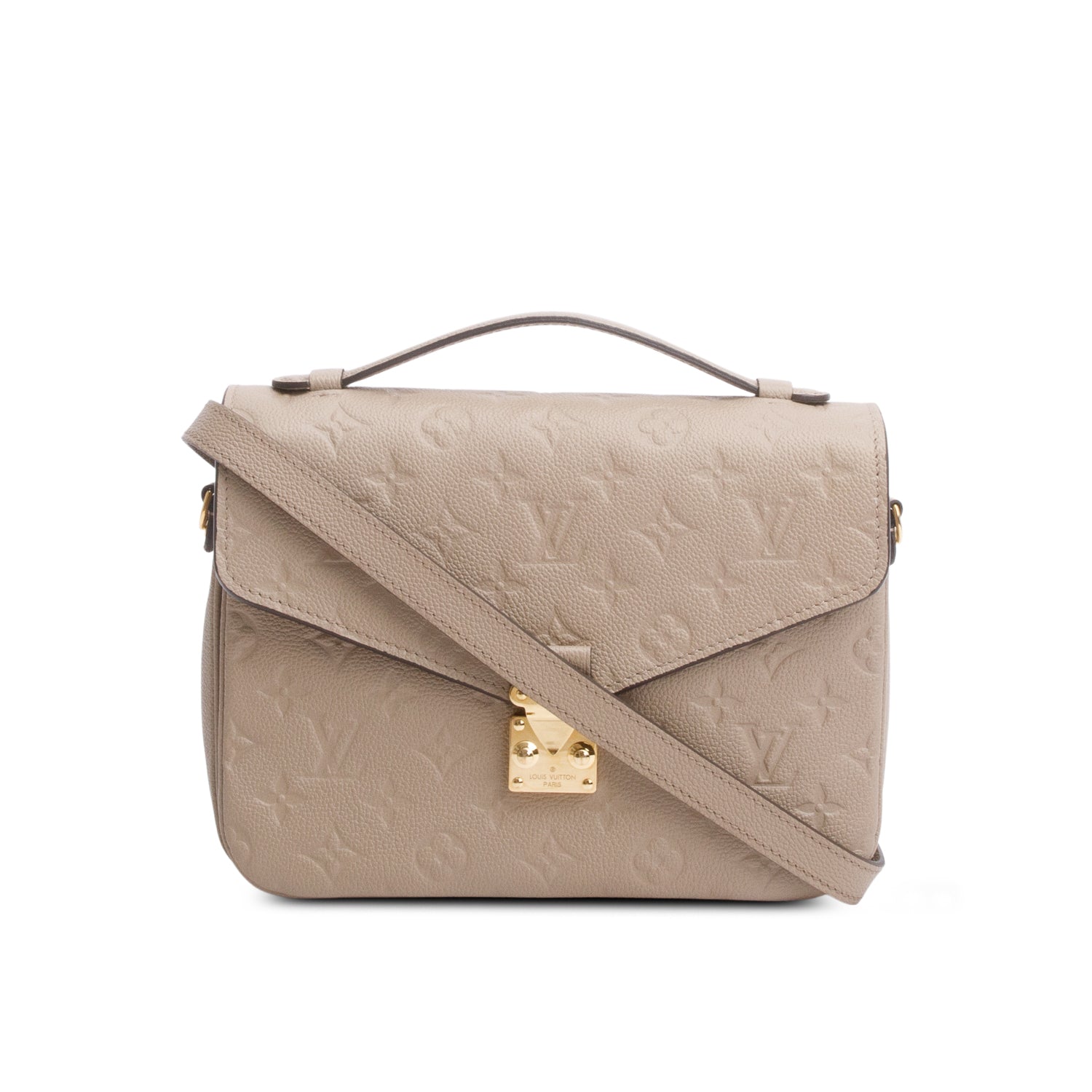 Louis Vuitton Taupe Monogram Empreinte Pochette Metis w/ Strap