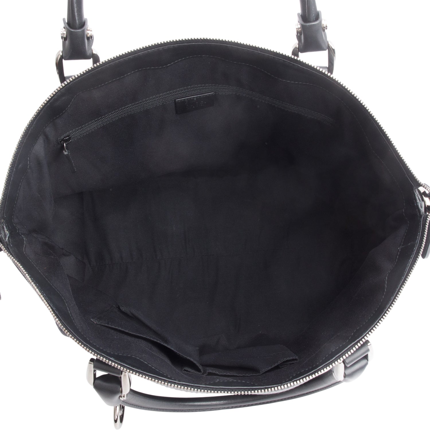 Gucci Black Guccissima Medium GG Charm Convertible Dome Satchel